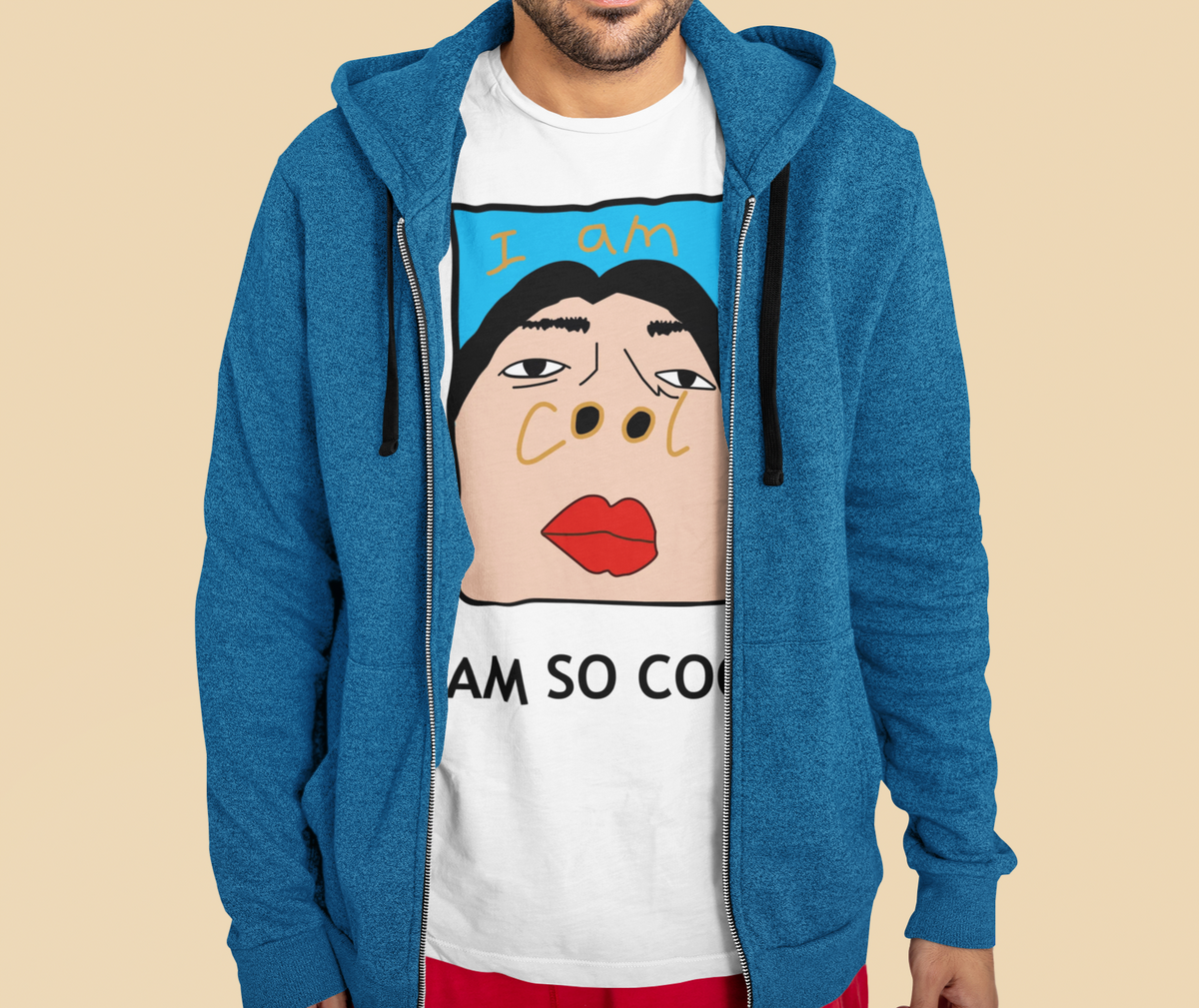 I Am Cool T design tee folded flat