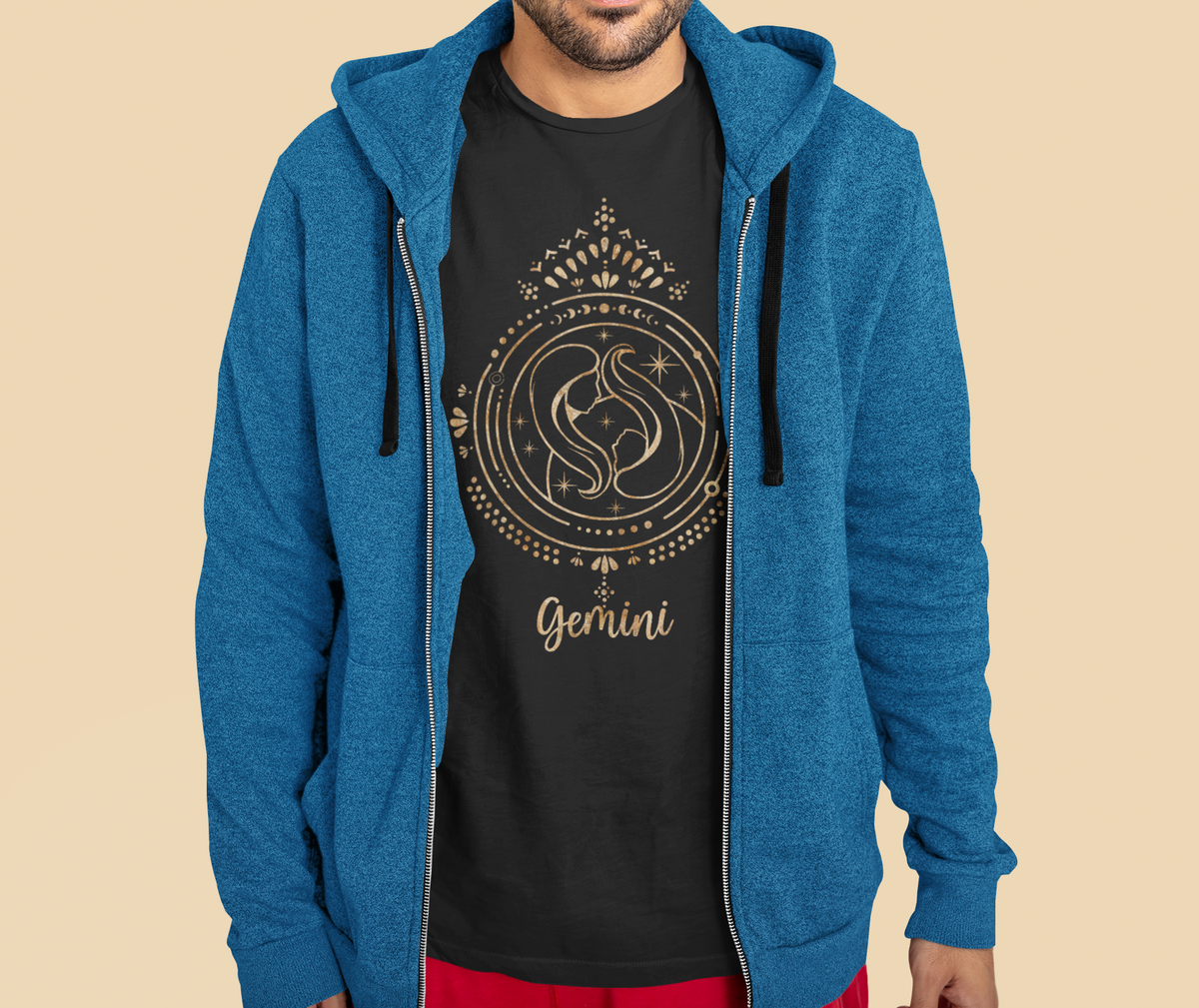 Gemini tee laid flat on a plain background