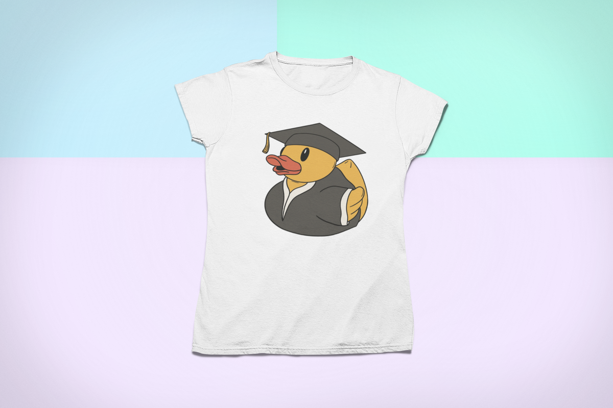 Educated Duck T-Shirt | Funny Graduation Duck Graphic Tee | Graduate Gift | Geekpsters