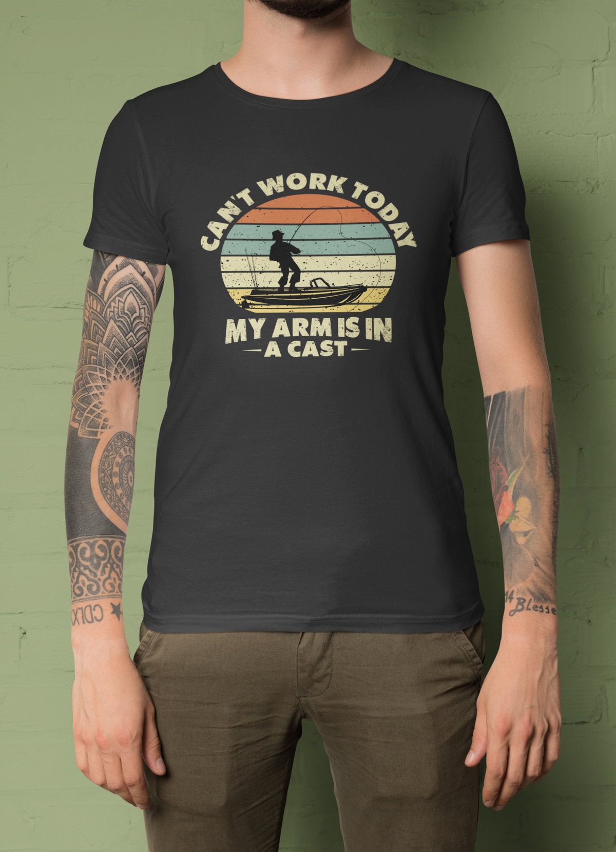 Can't Work Today T design tee folded flat