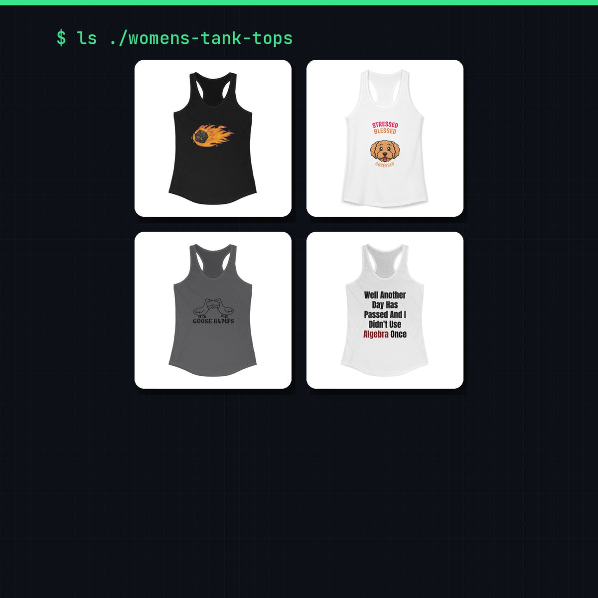 Geekpsters women's tank tops collection