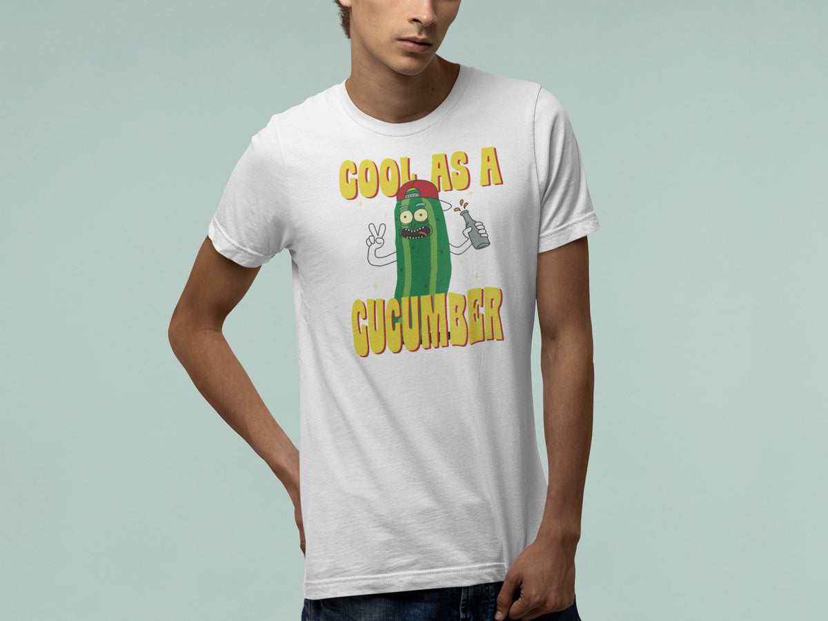 Cool as a Cucumber T-Shirt lifestyle mockup, Geekpsters