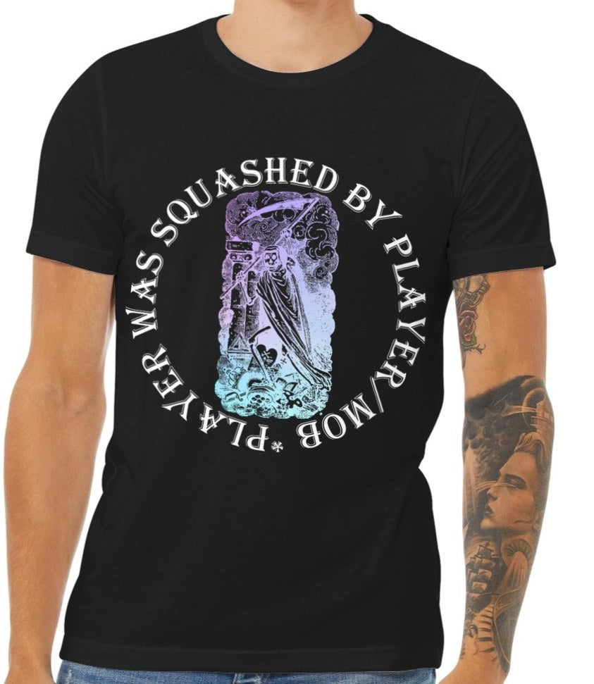 Player Was Squashed T-Shirt lifestyle mockup, Geekpsters