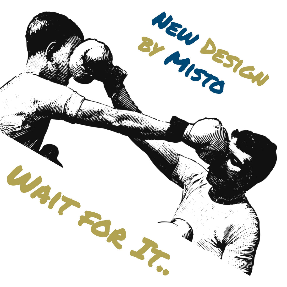 Roll With The Punch boxers artwork by Misto in black ink, Wait For It graphic tee print