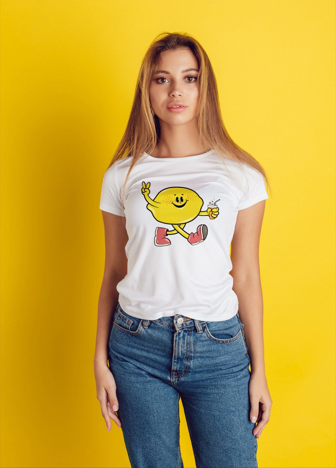 Cartoon Lemon T-Shirt lifestyle mockup, Geekpsters