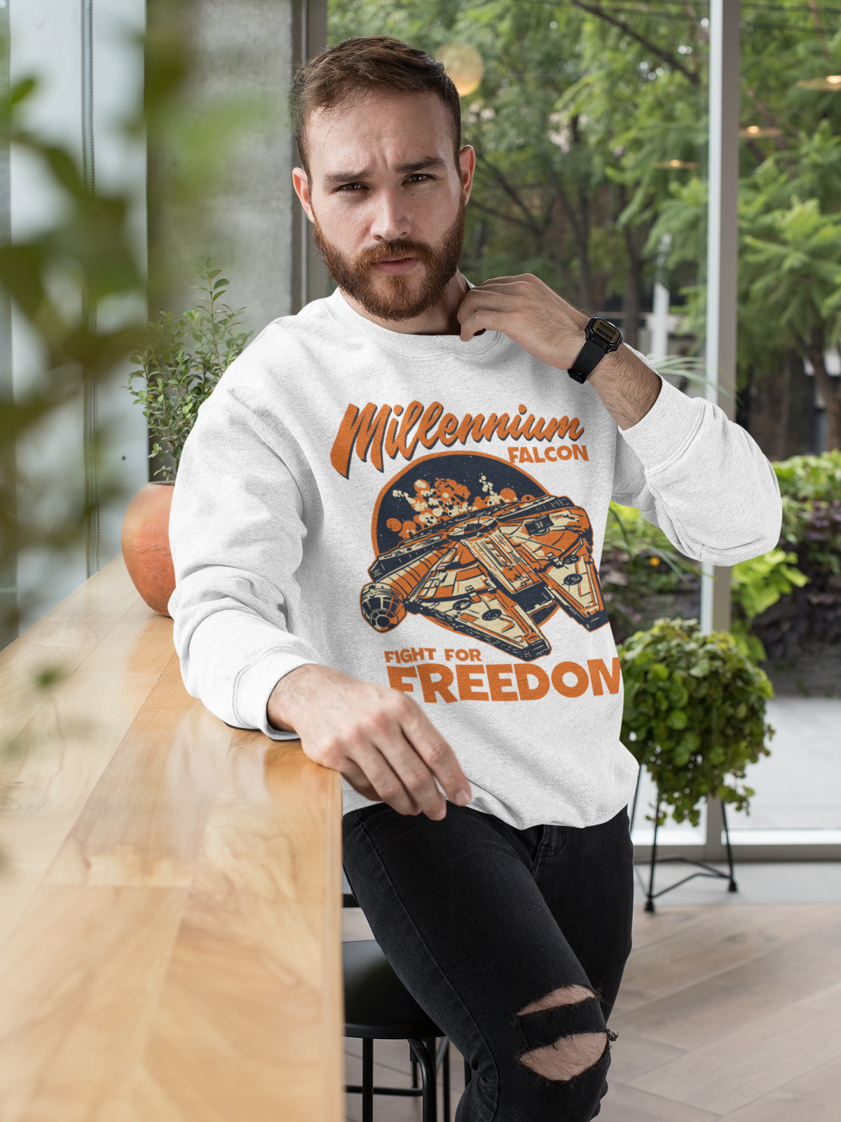 Falcon Sweatshirt | Bird Graphic Crewneck | Geekpsters