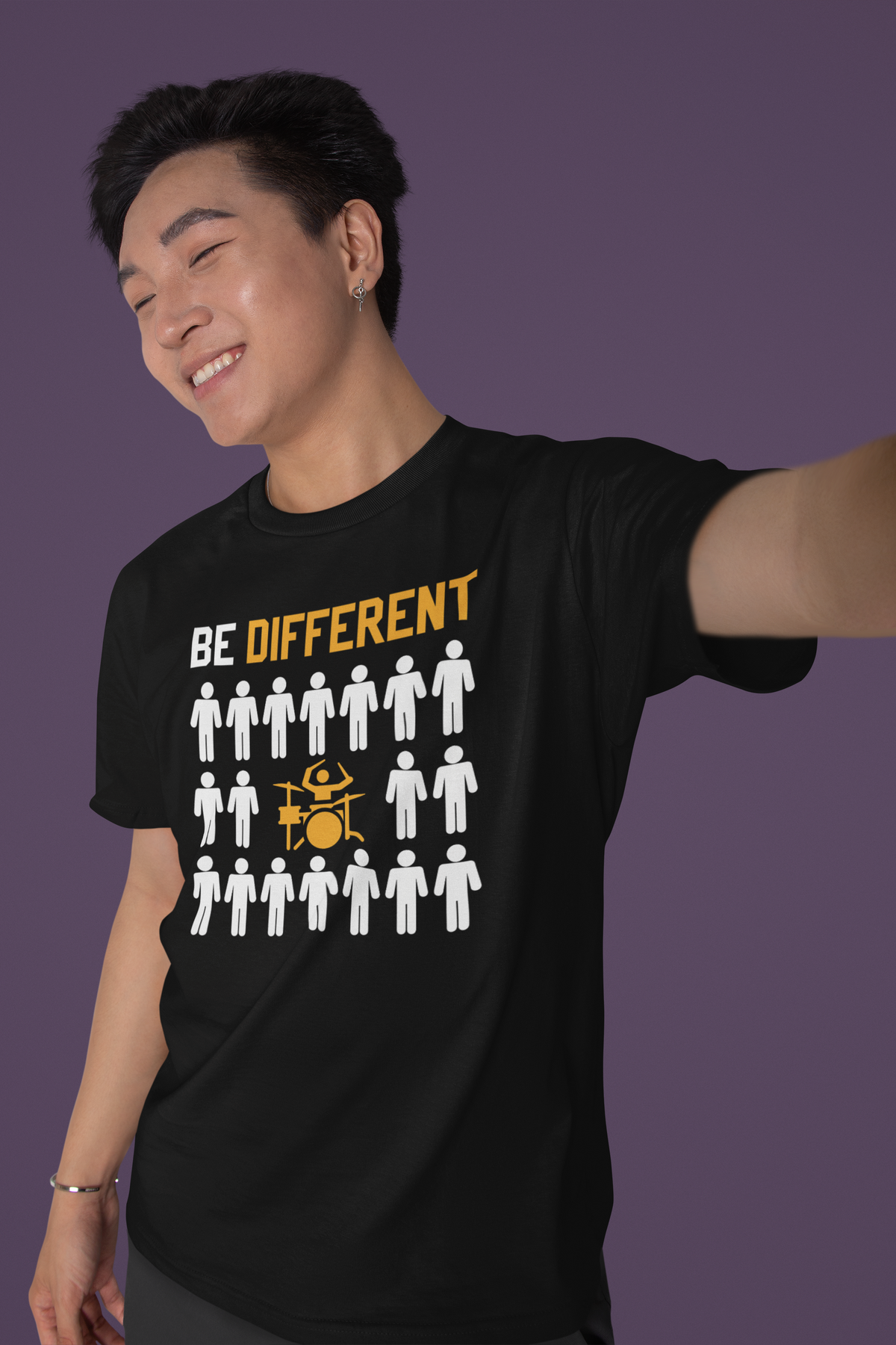 Be Different T tee detail close up