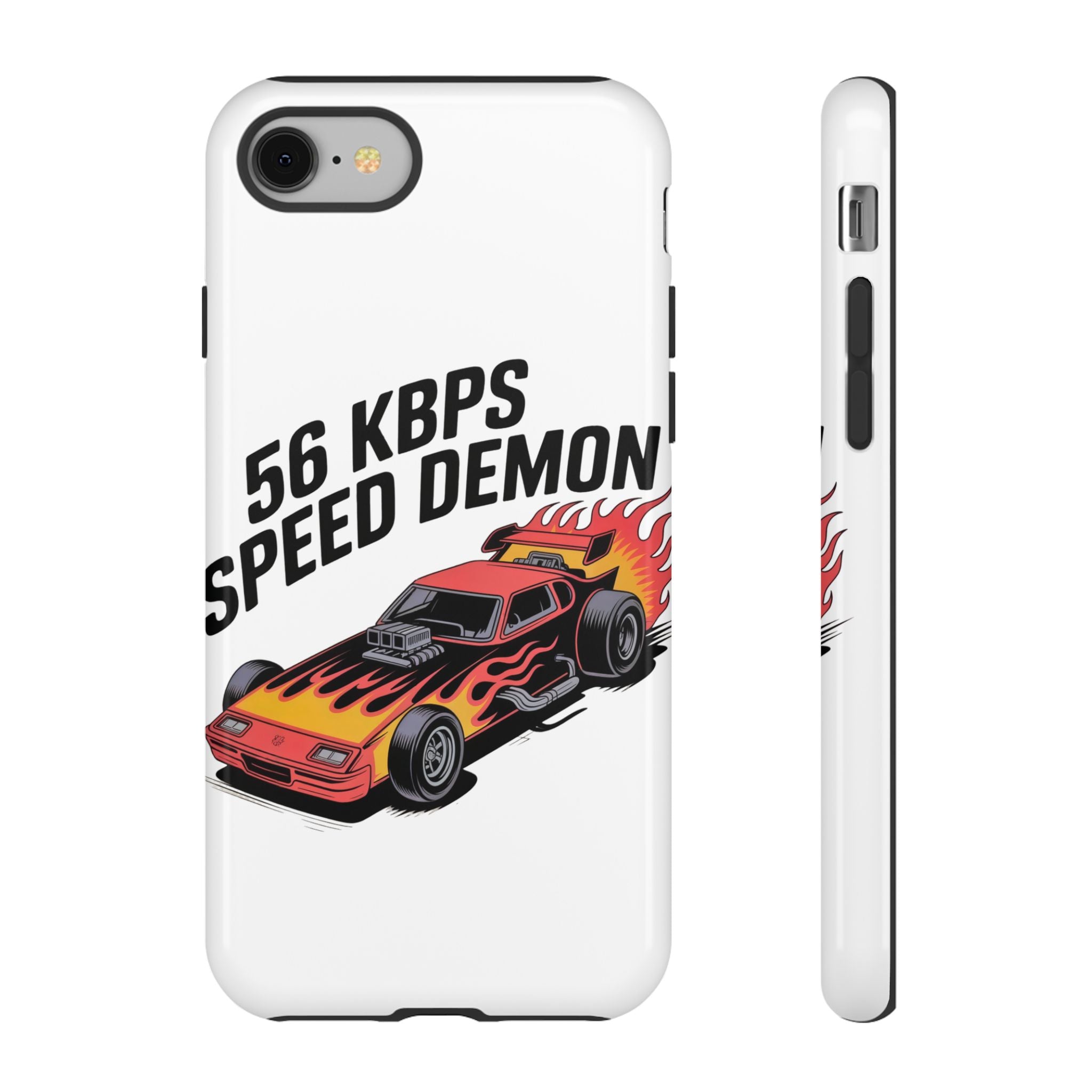 56 Kbps Speed Demon Black- Impact-Resistant Phone Case