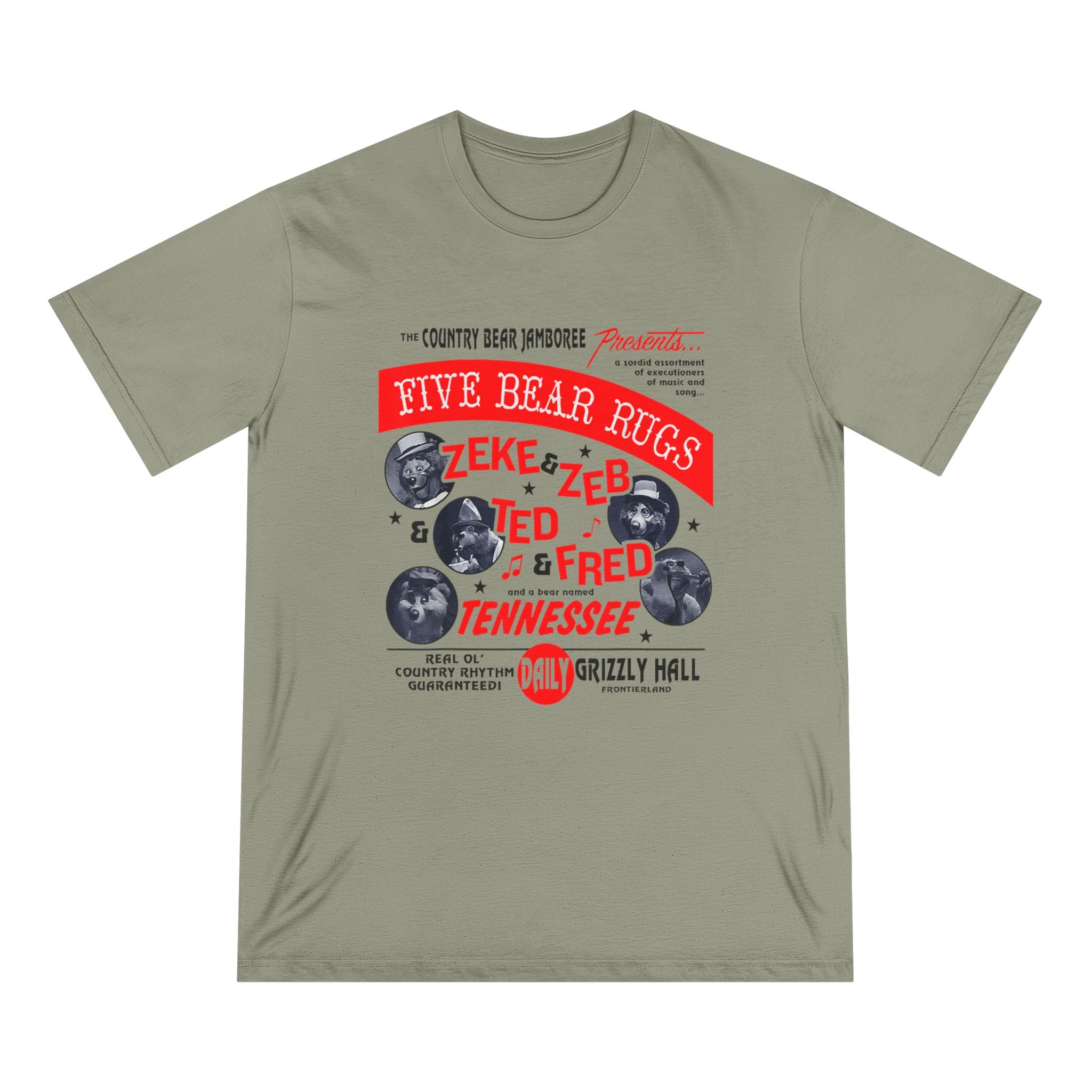 Country Bear Jamboree Real Old Country Rhythm Five Bear Rugs T-Shirt - Organic T-shirt