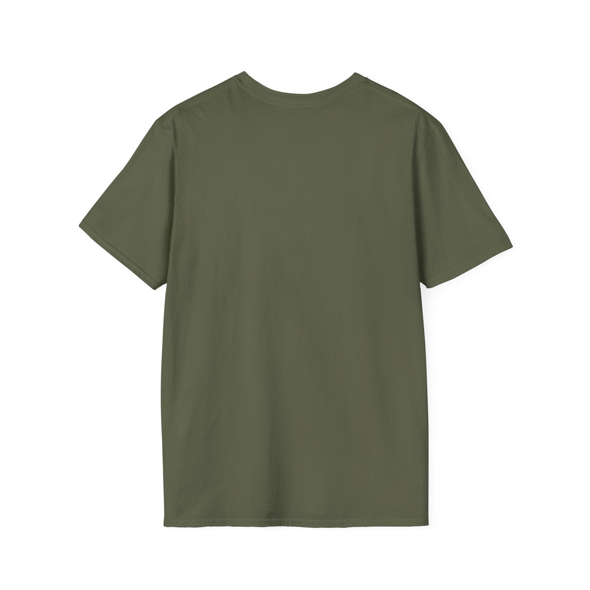 Skater Angel relaxed fit short-sleeve T-shirt in olive green displayed on a white background.