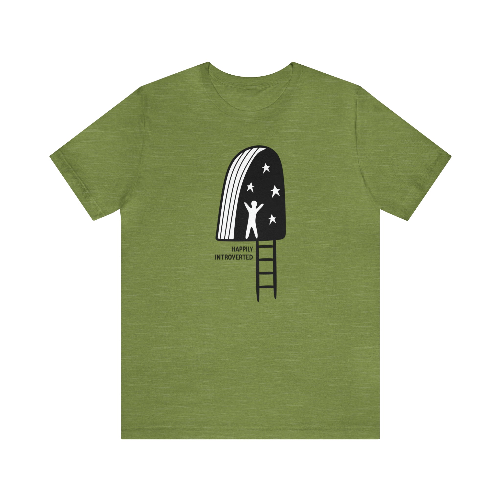 A Happily Introverted T-Shirt with a person drawing.