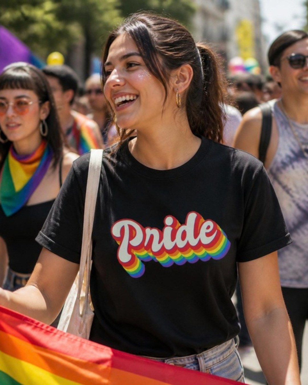 Pride Rainbow T-Shirt lifestyle mockup, Geekpsters