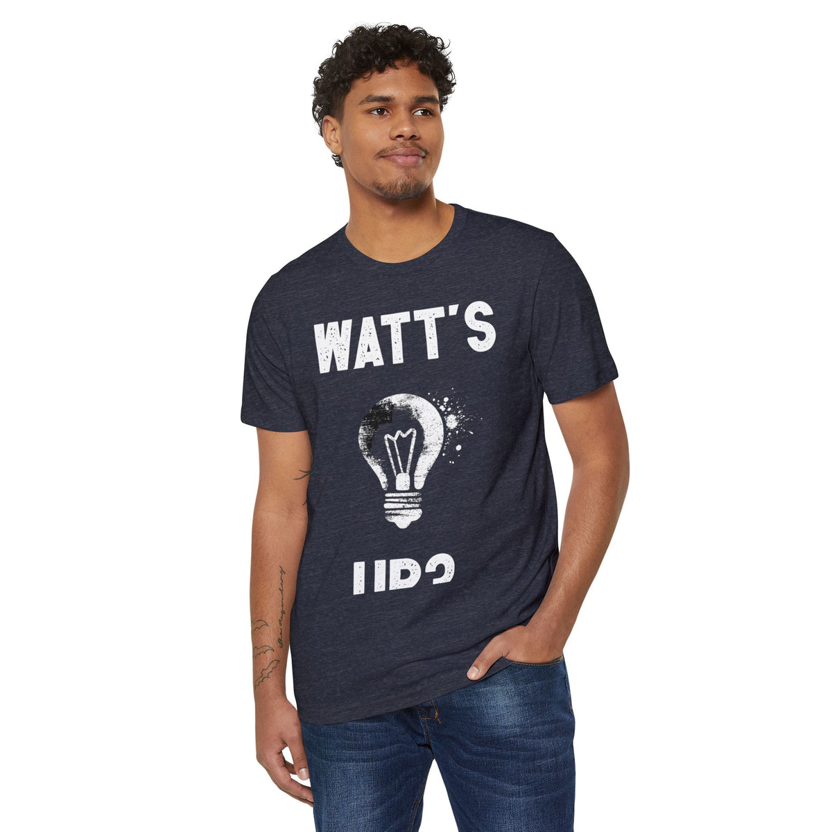 Watt's Up Light Bulb Recycled Organic Tee