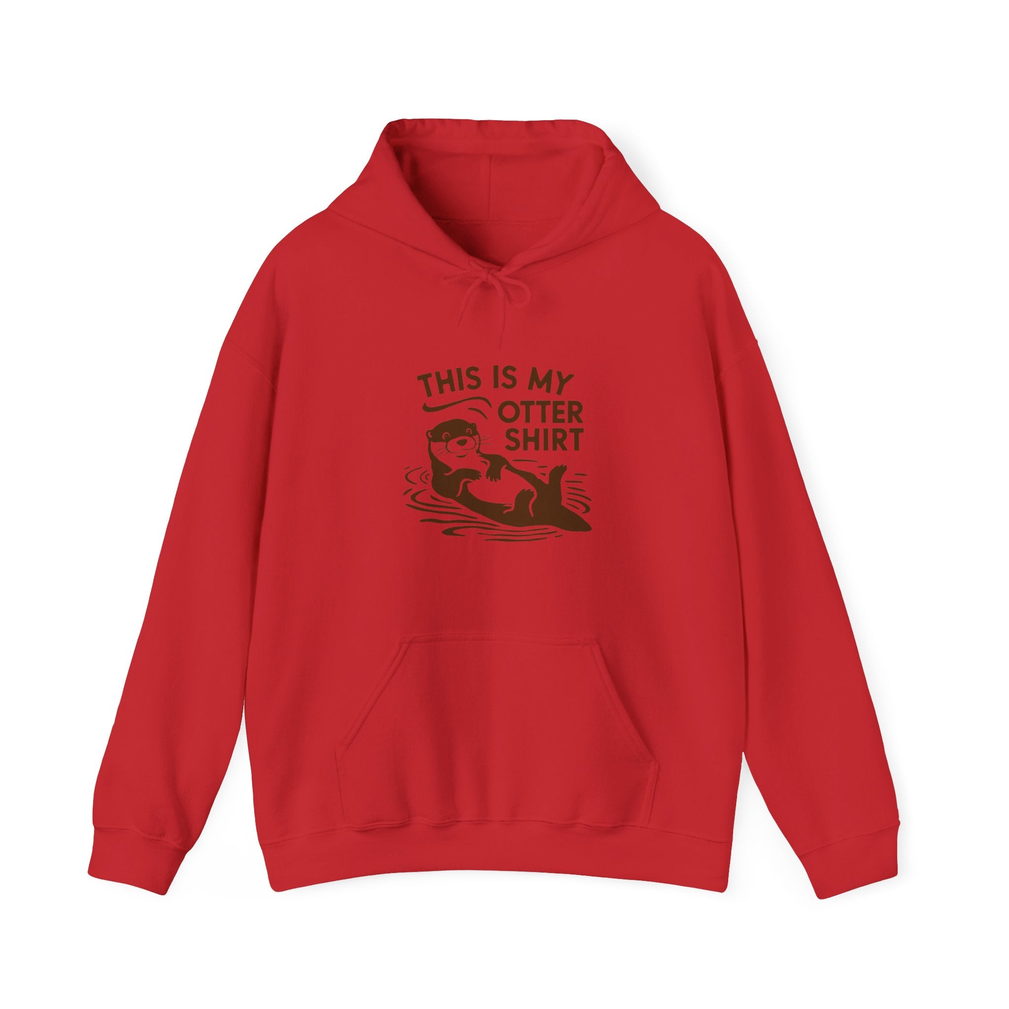 This My Otter Shirt - Hooded Sweatshirt features a cozy interior and a charming graphic of an otter holding a fish, coupled with the playful text "This is My Otter Shirt.