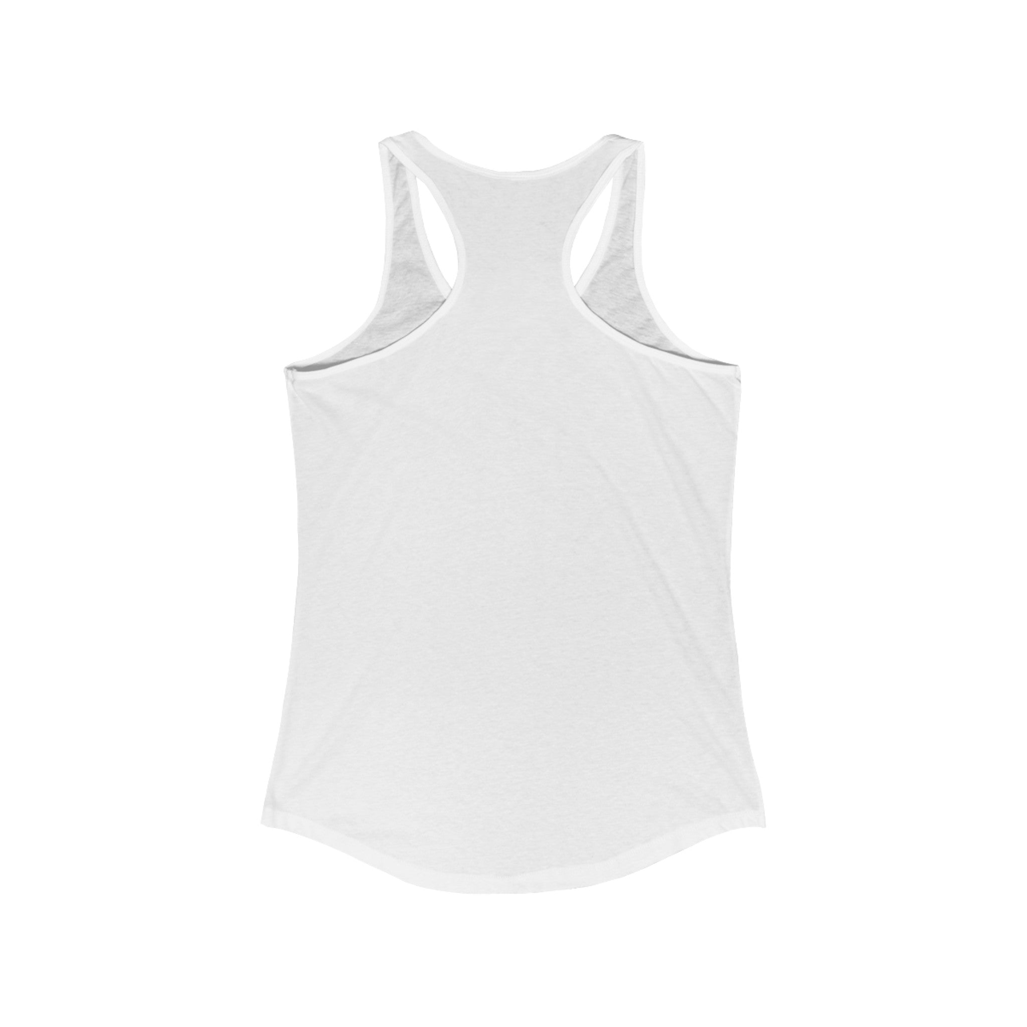 A back view of the Wings of Victory - Women's Racerback Tank, perfect for active living, showcases its simplistic elegance in plain white.