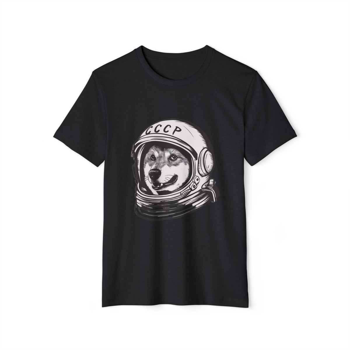Retro Space Dog Cosmonaut Recycled Organic Tee