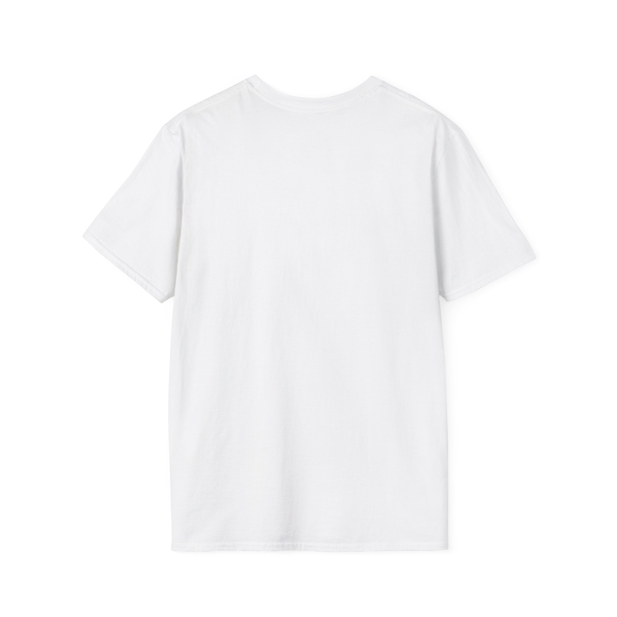 The Fisherman Duck T-Shirt, emphasizing a fisherman-themed aesthetic in plain white, is shown from the back against a seamless white background.