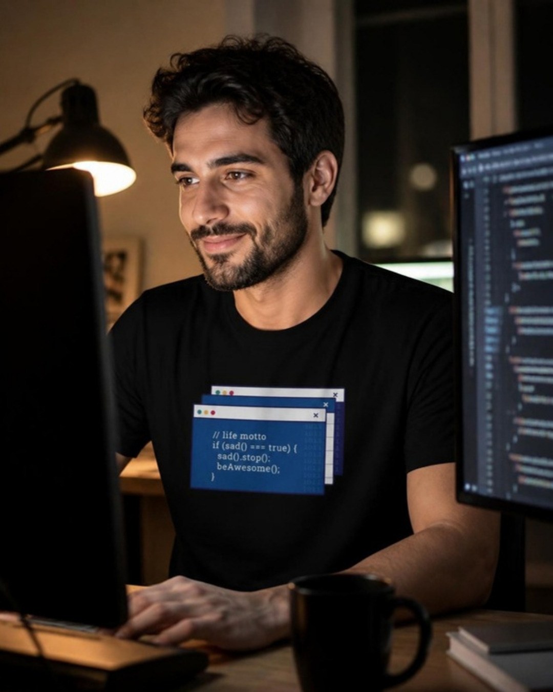 Coding Is Fun T-Shirt lifestyle mockup, Geekpsters
