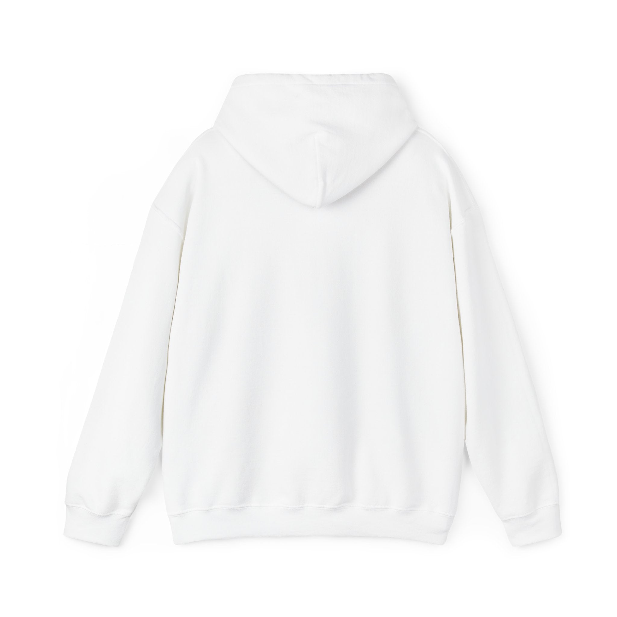A stylish plain white Si-S Light Pendant - Hooded Sweatshirt is displayed on a white background. The hoodie, viewed from the back, showcases the hood and long sleeves, providing a clean and modern look.