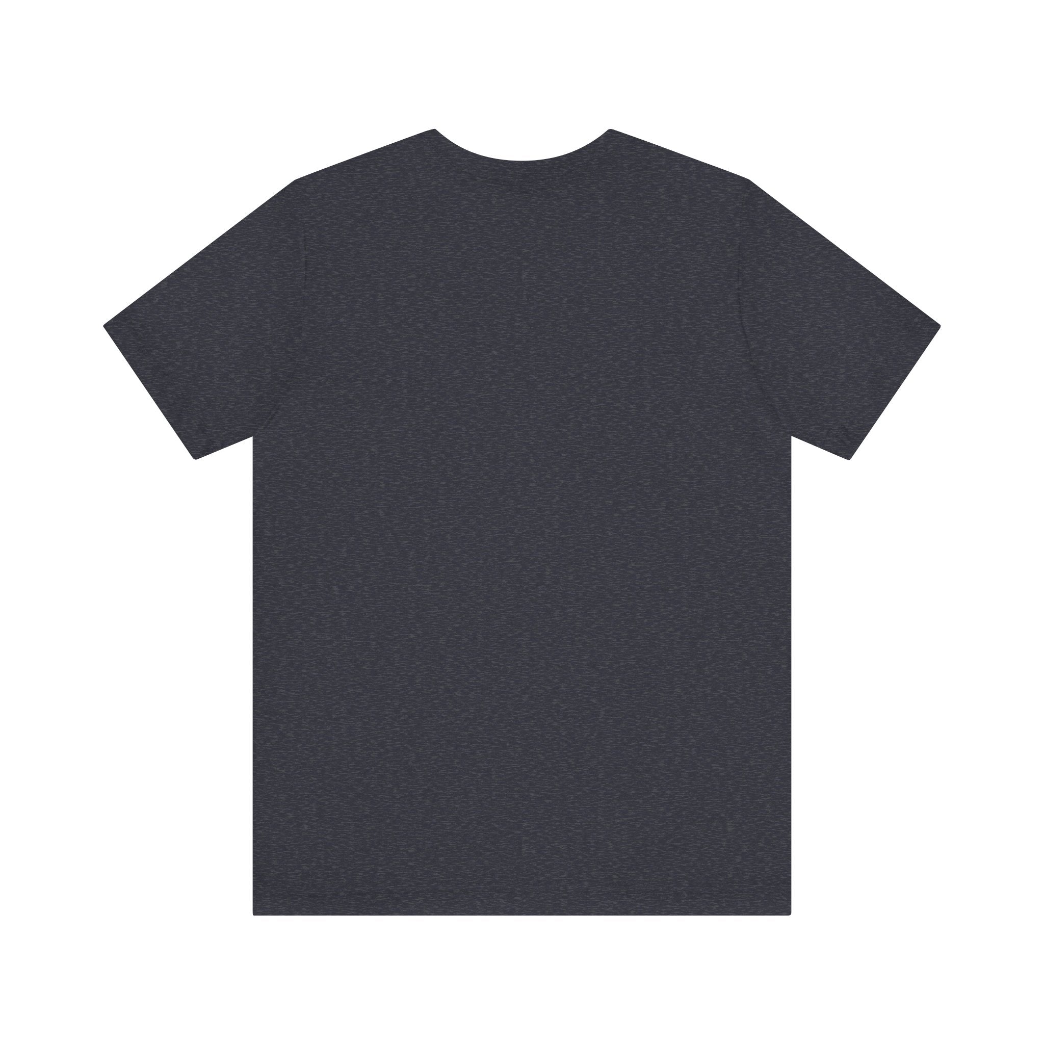A plain, dark gray short-sleeve C-Ho-Co-La-Te - T-Shirt viewed from the back, displayed against a white background. This fashion staple is made from 100% Airlume cotton for ultimate comfort and quality.