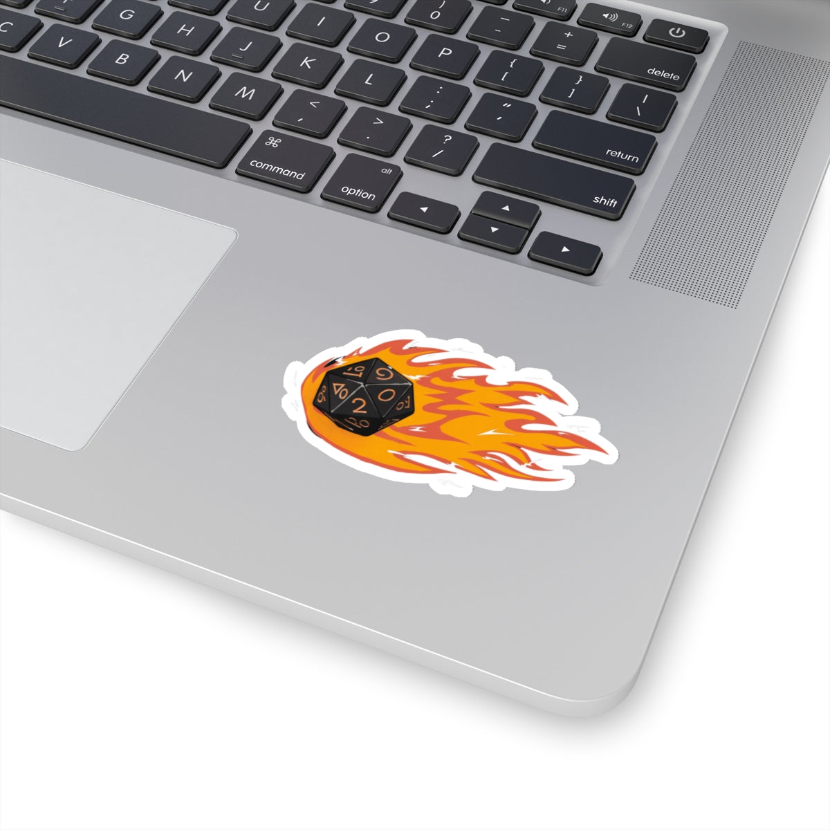 Polyhedral Dice On Fire - Sticker