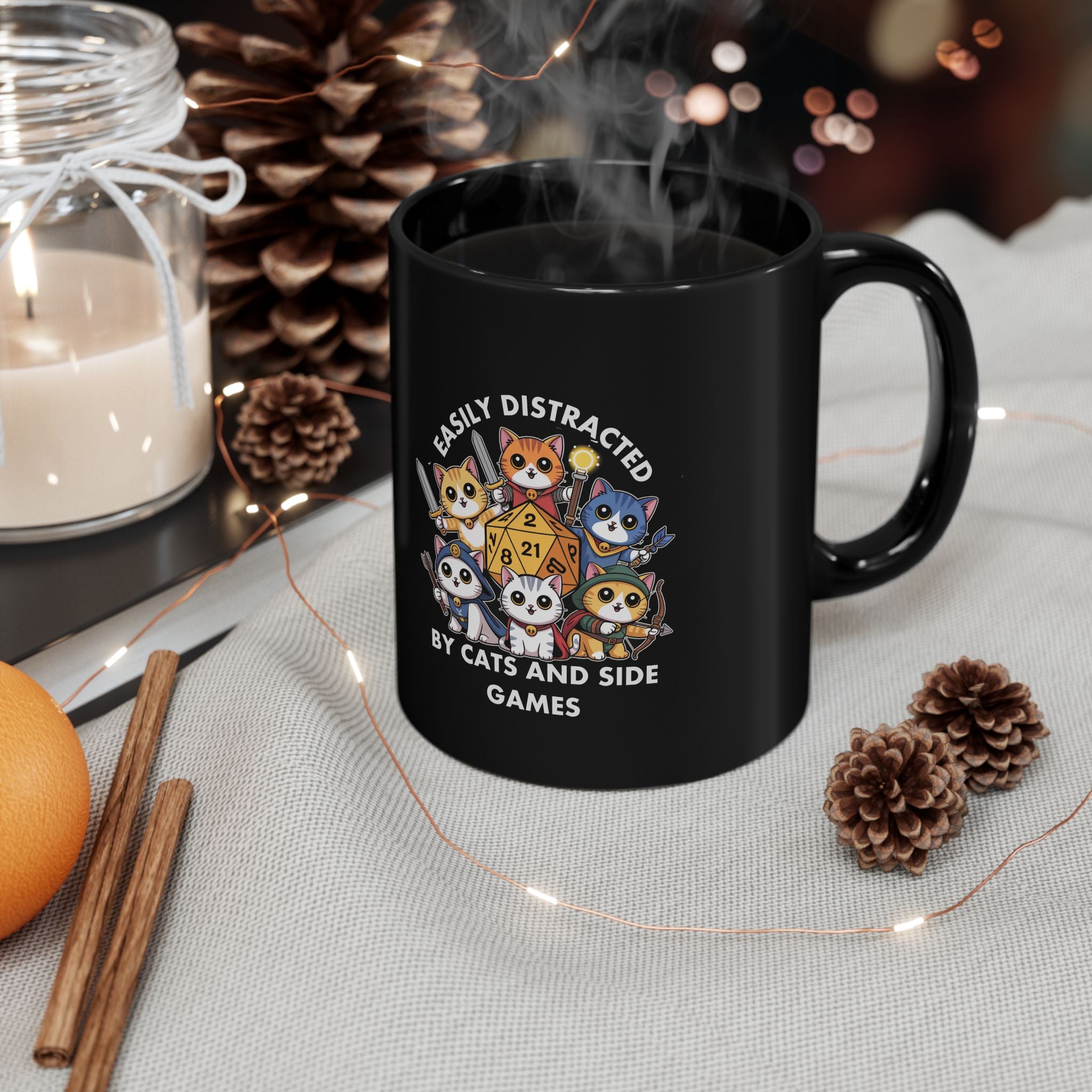 EASILY DISTRACTED - Black Mug