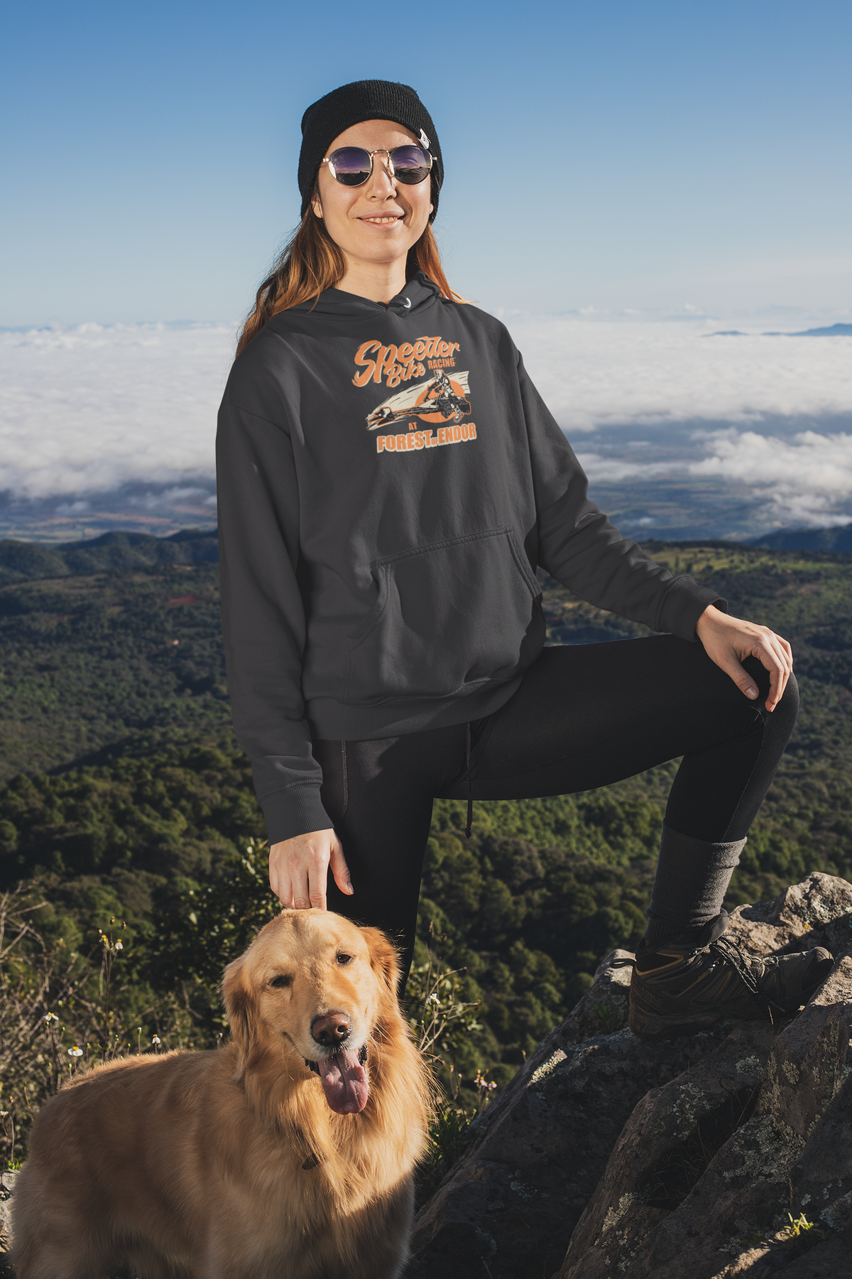 Speeder Bike Racing Hoodie | Retro Sci-Fi Graphic | Geekpsters