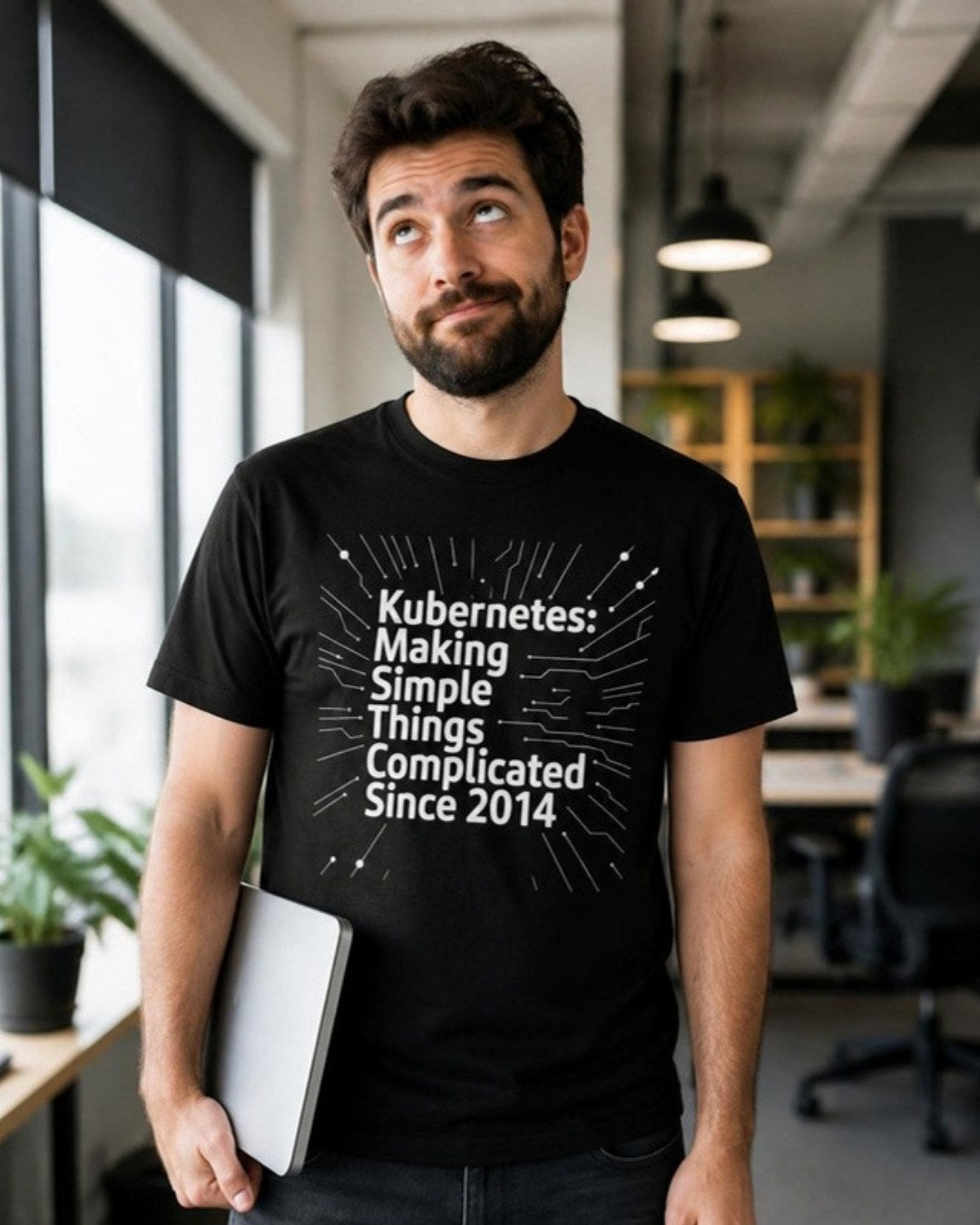 Kubernetes Complicated T-Shirt White lifestyle mockup, Geekpsters