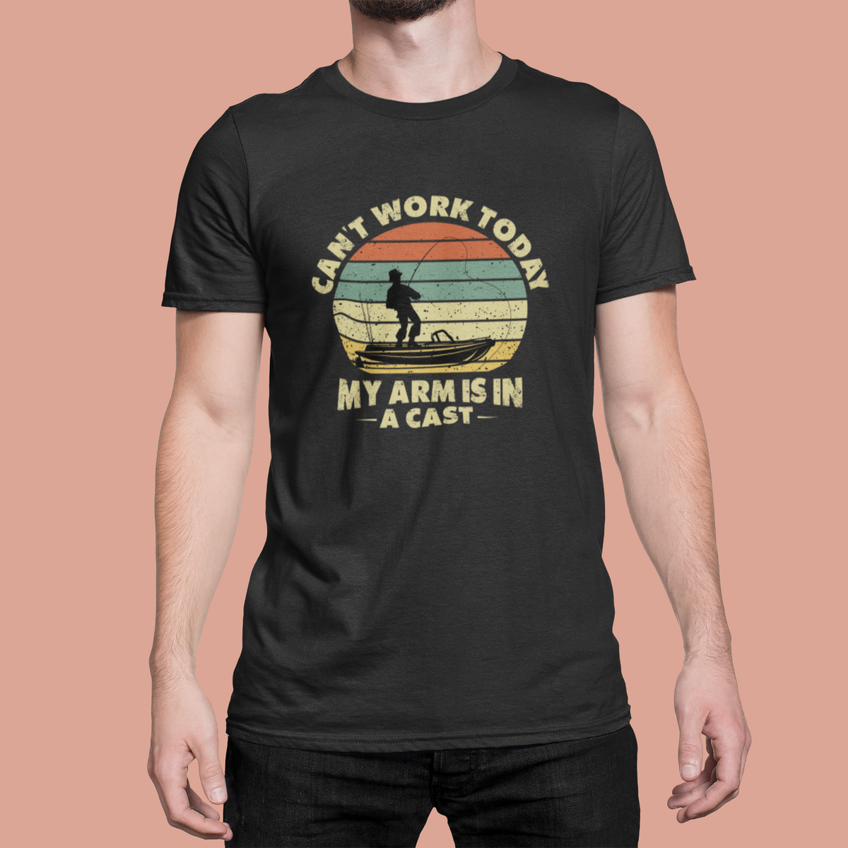 Can't Work Today T print tee front view