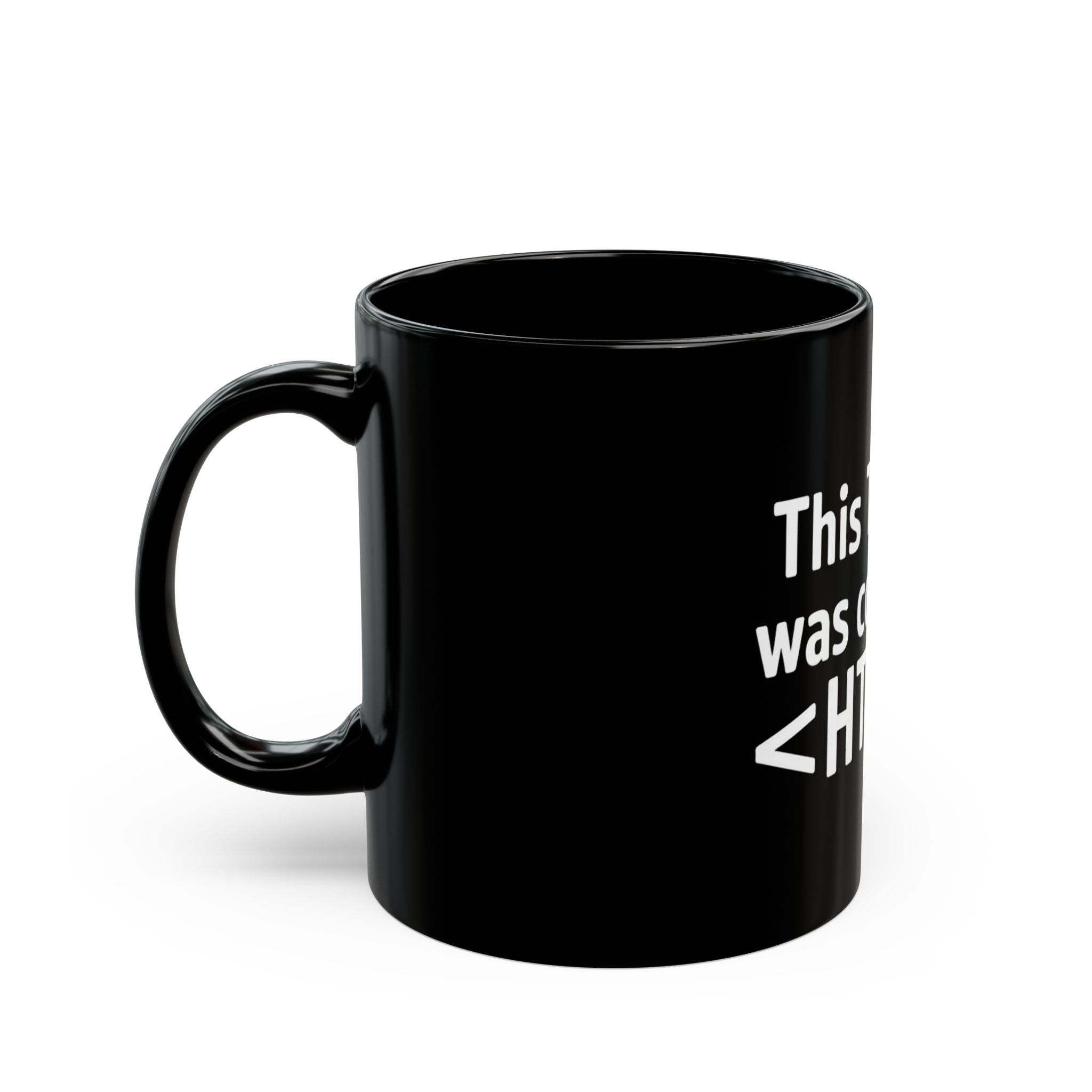 This t-shirt was coded in HTML - Black Mug