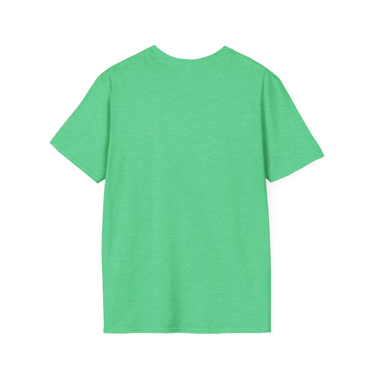 ‘Happiness Comes in Waves’ green tee, blank front view, funny gift for surf lovers