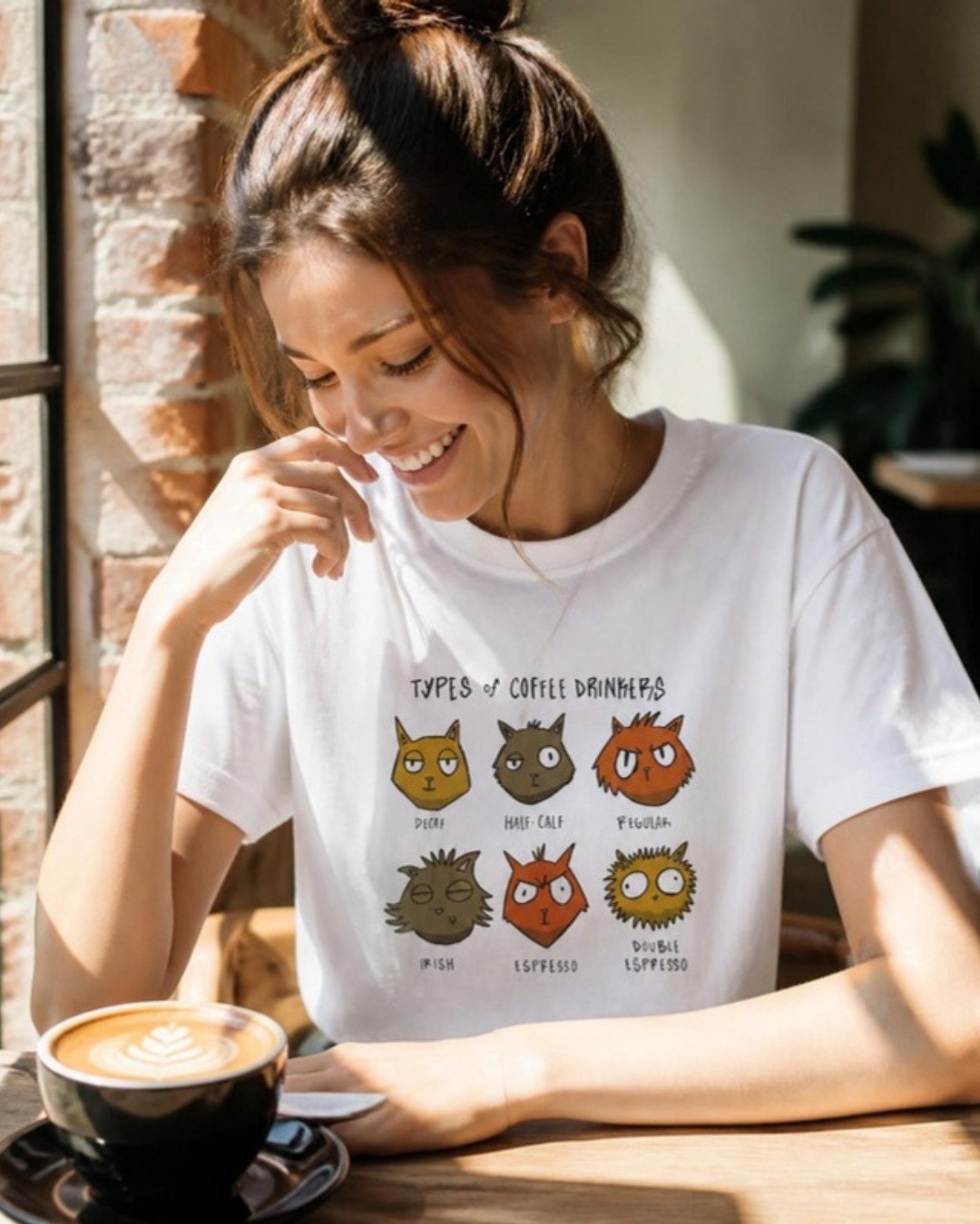 Coffee Cats T-Shirt lifestyle mockup, Geekpsters