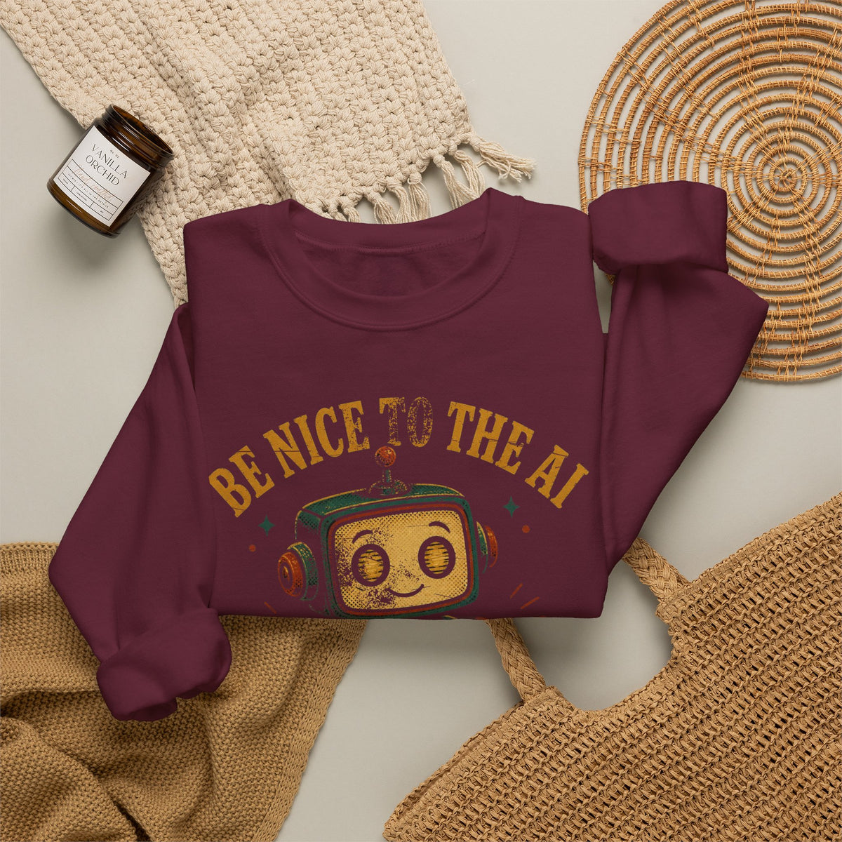 Be Nice to the AI, It's Taking Notes Sweatshirt