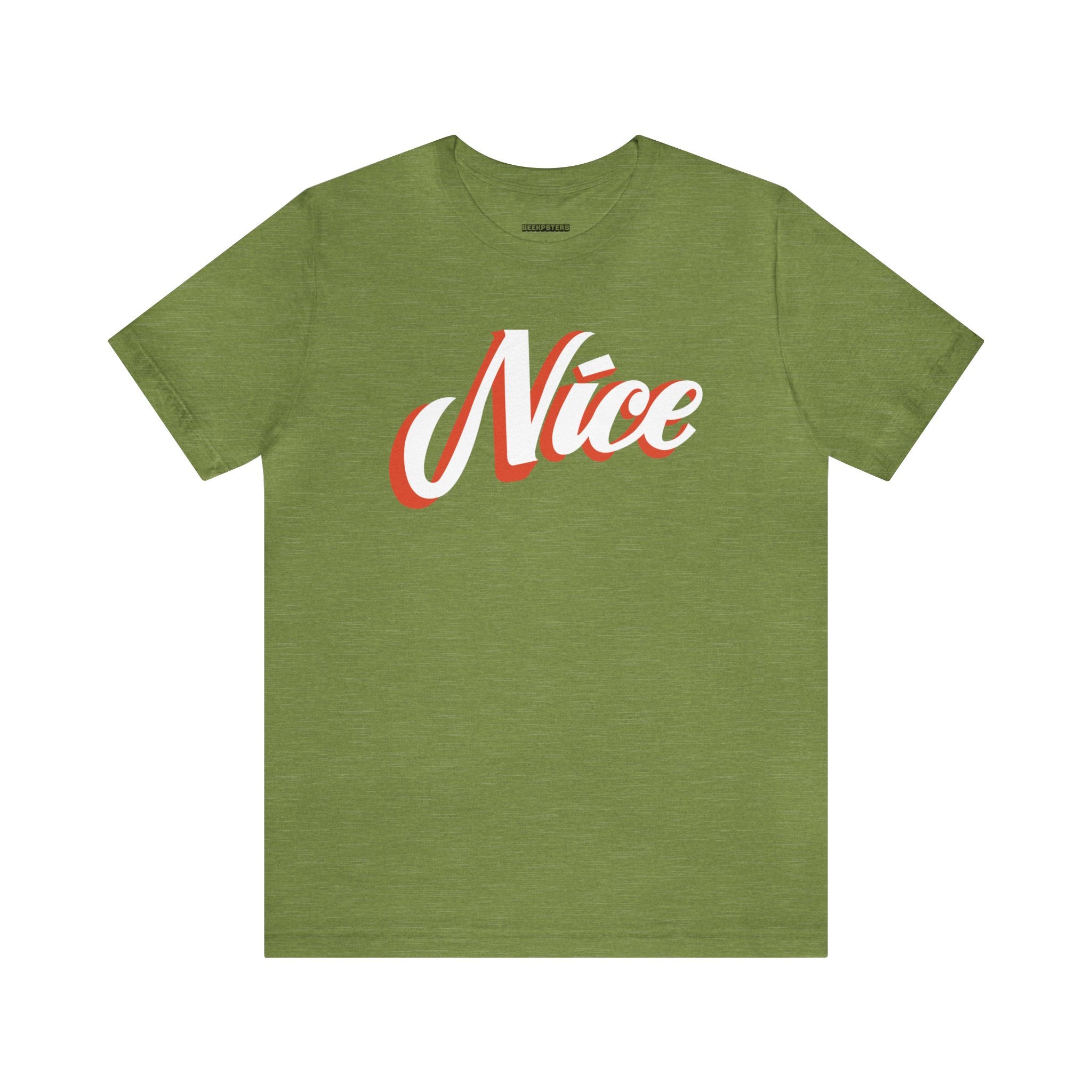 A Nice T- Shirt with the word nice on it.