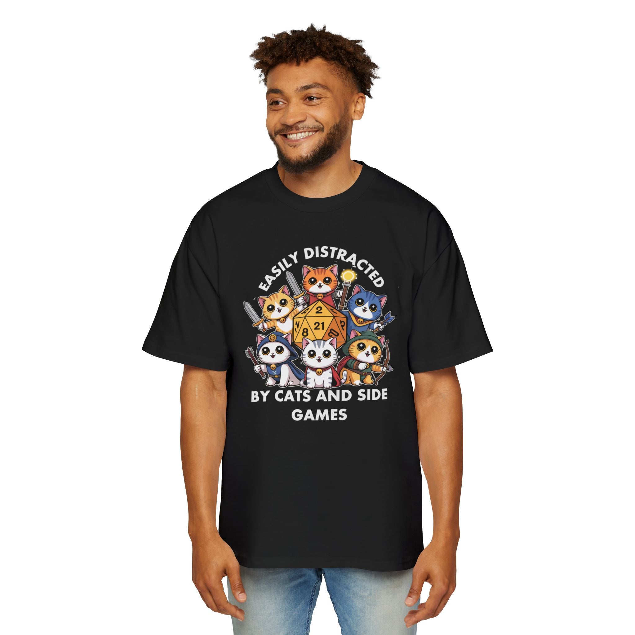 Easily Distracted By Cats and Side Games T-Shirt