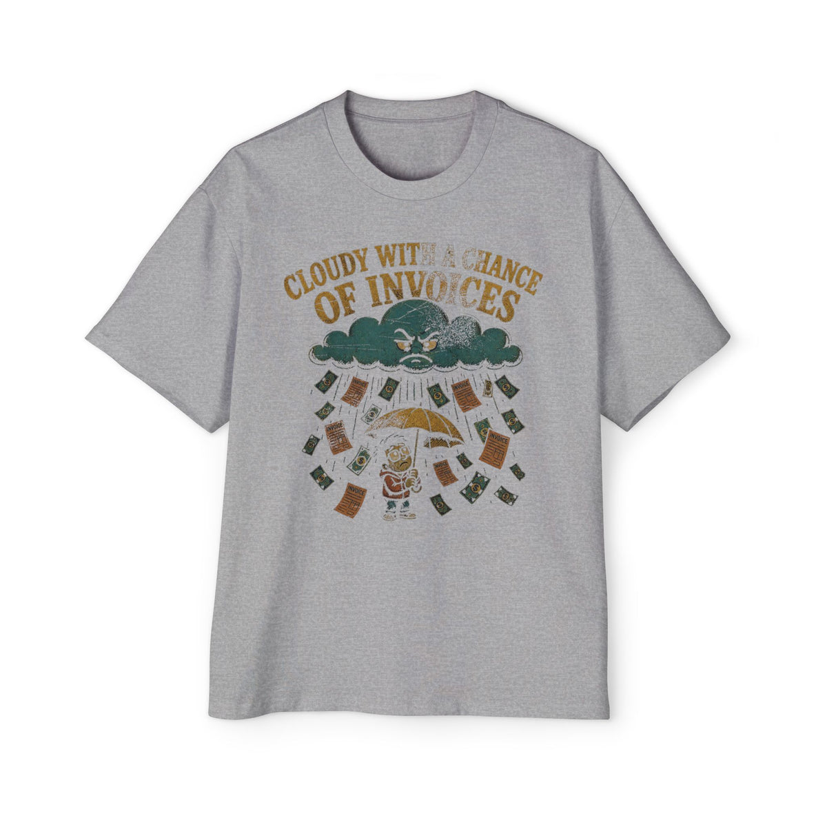 Cloudy With a Chance of Invoices Oversized Tee