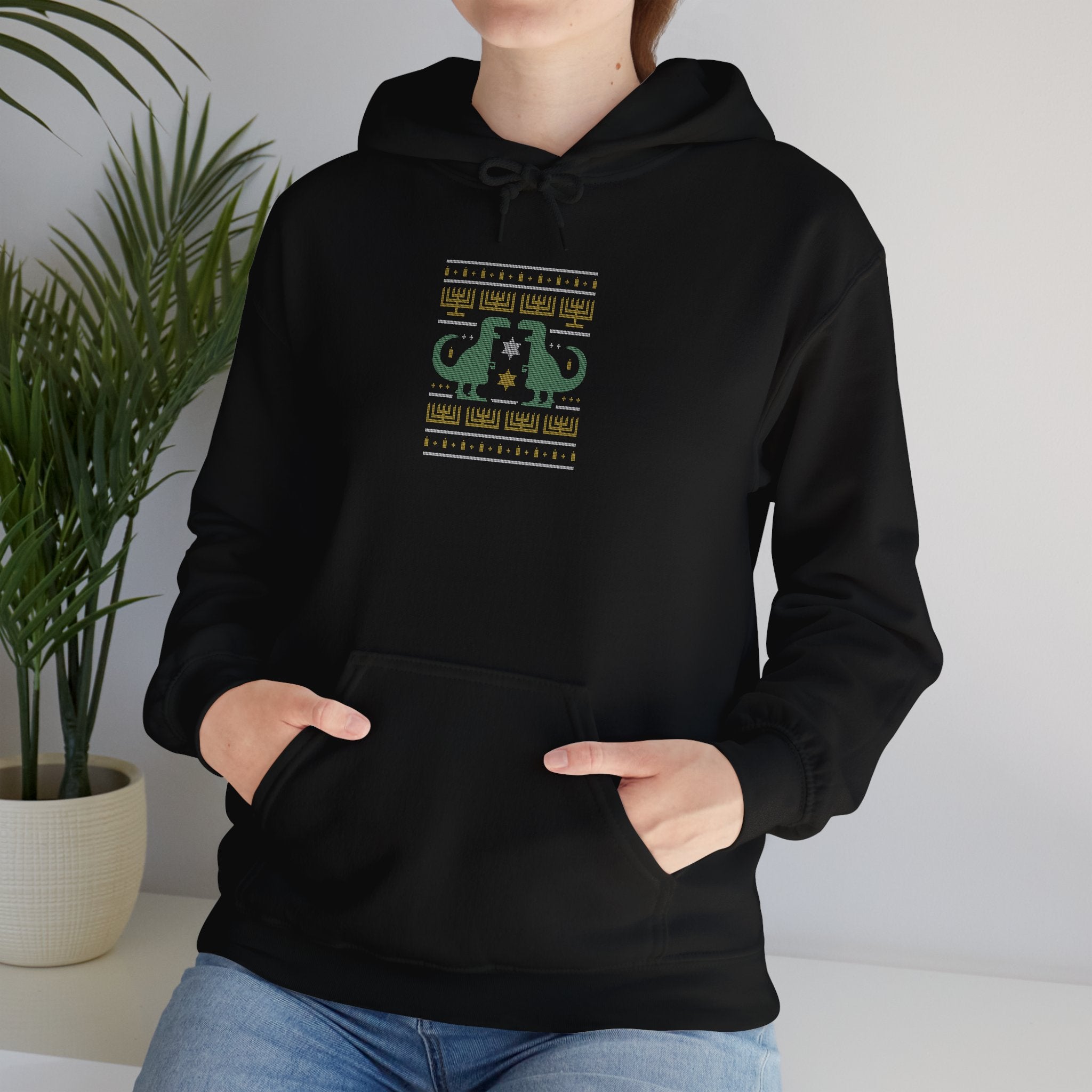 Dino Ugly Sweater - Hooded Sweatshirt