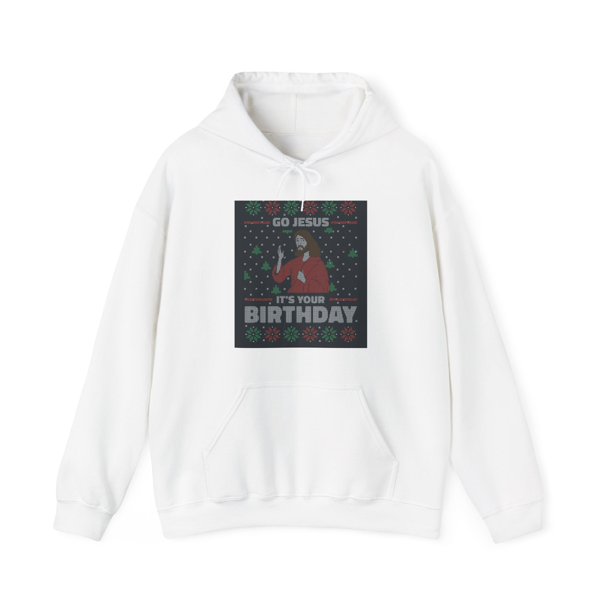 Jesus Birthday Ugly Sweater - Hooded Sweatshirt