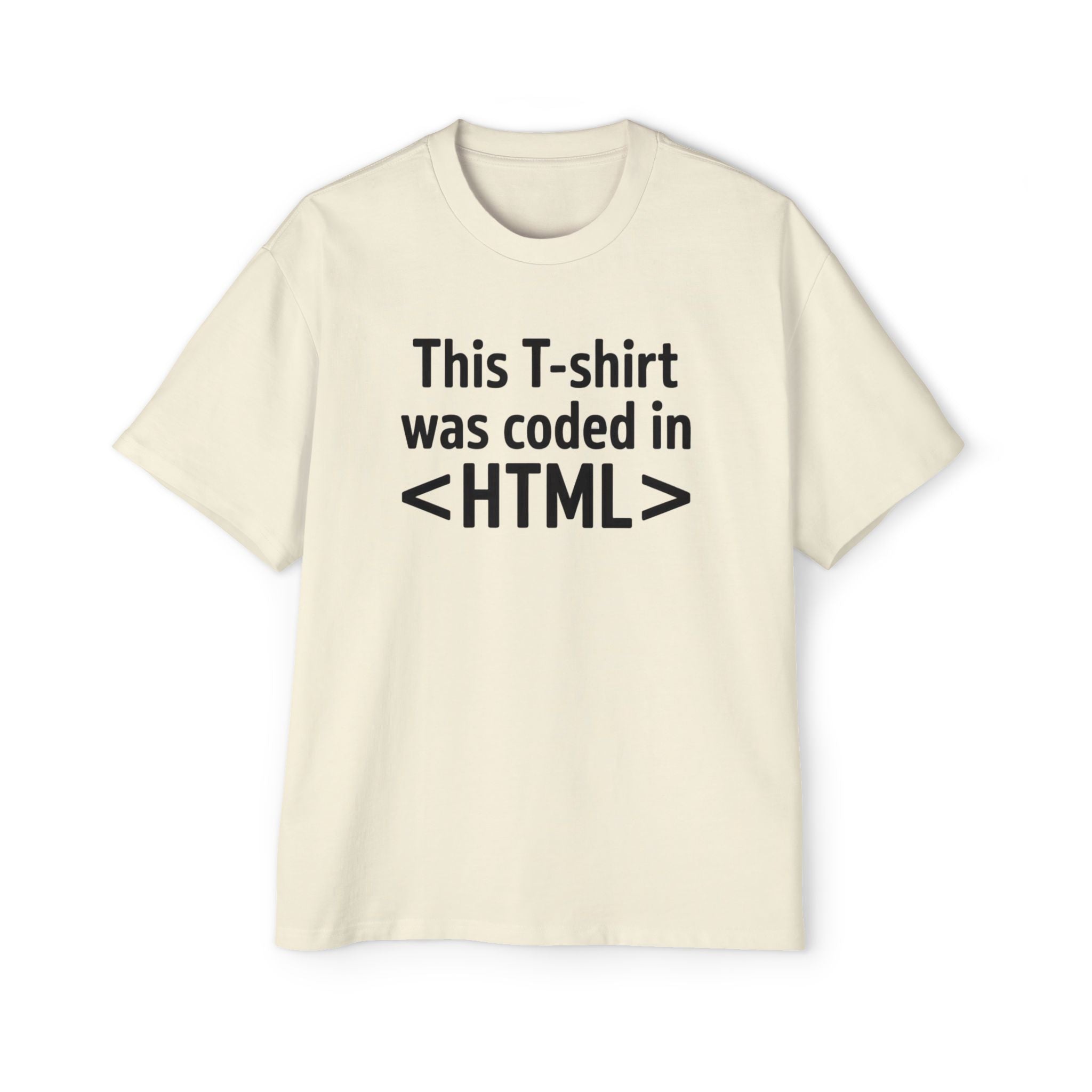This t-shirt was coded in HTML Black - Heavy Oversized Tee