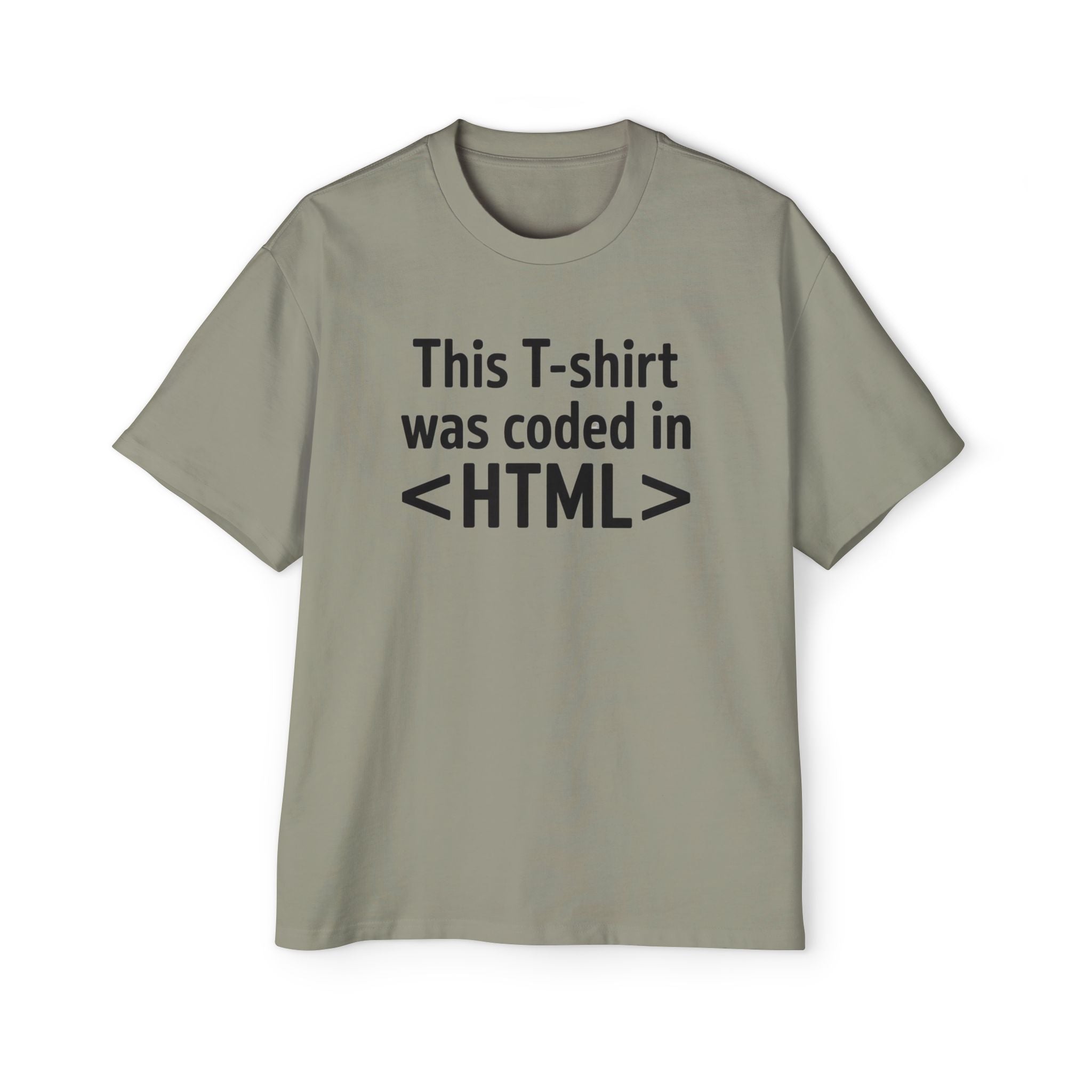 This t-shirt was coded in HTML Black - Heavy Oversized Tee
