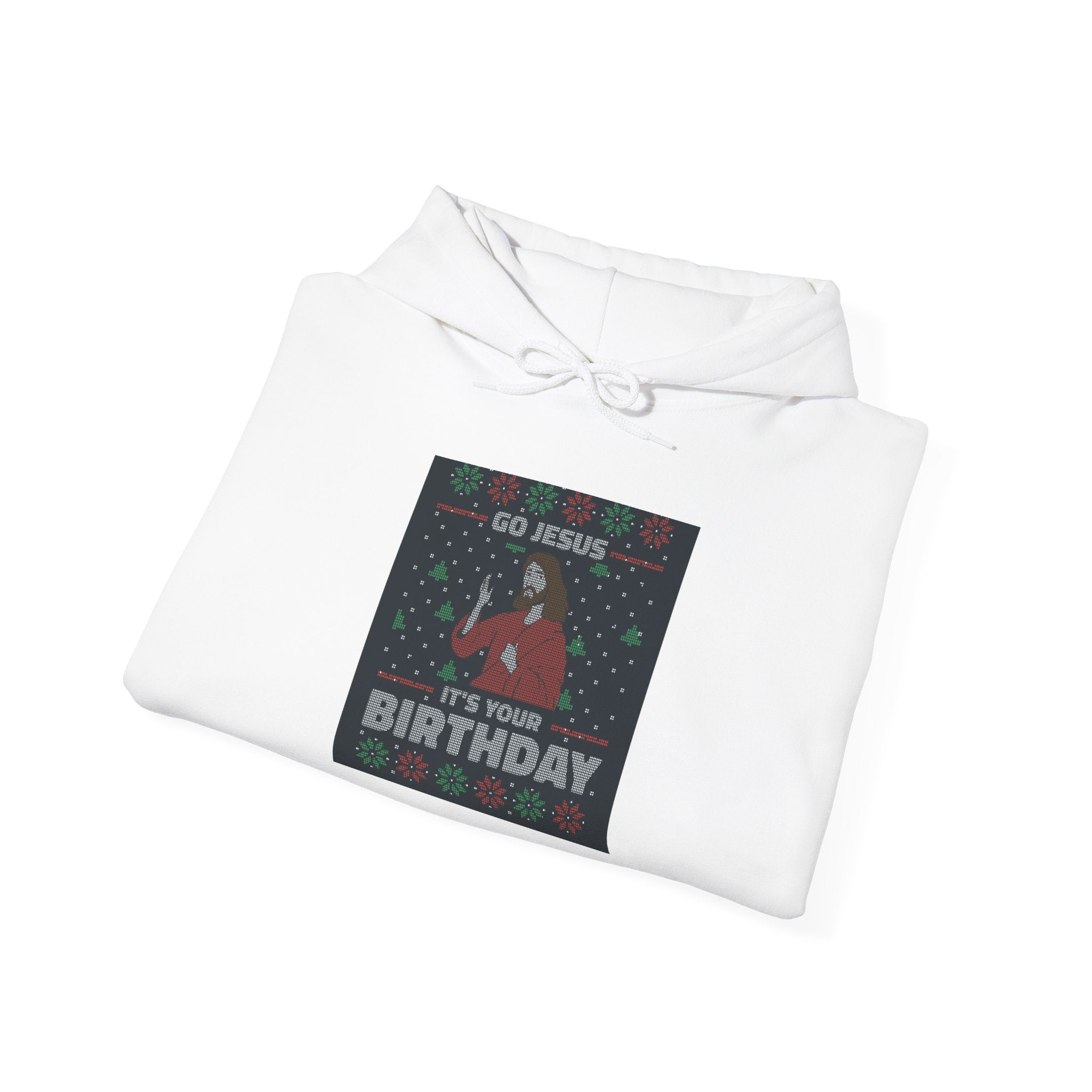 Jesus Birthday Ugly Sweater - Hooded Sweatshirt