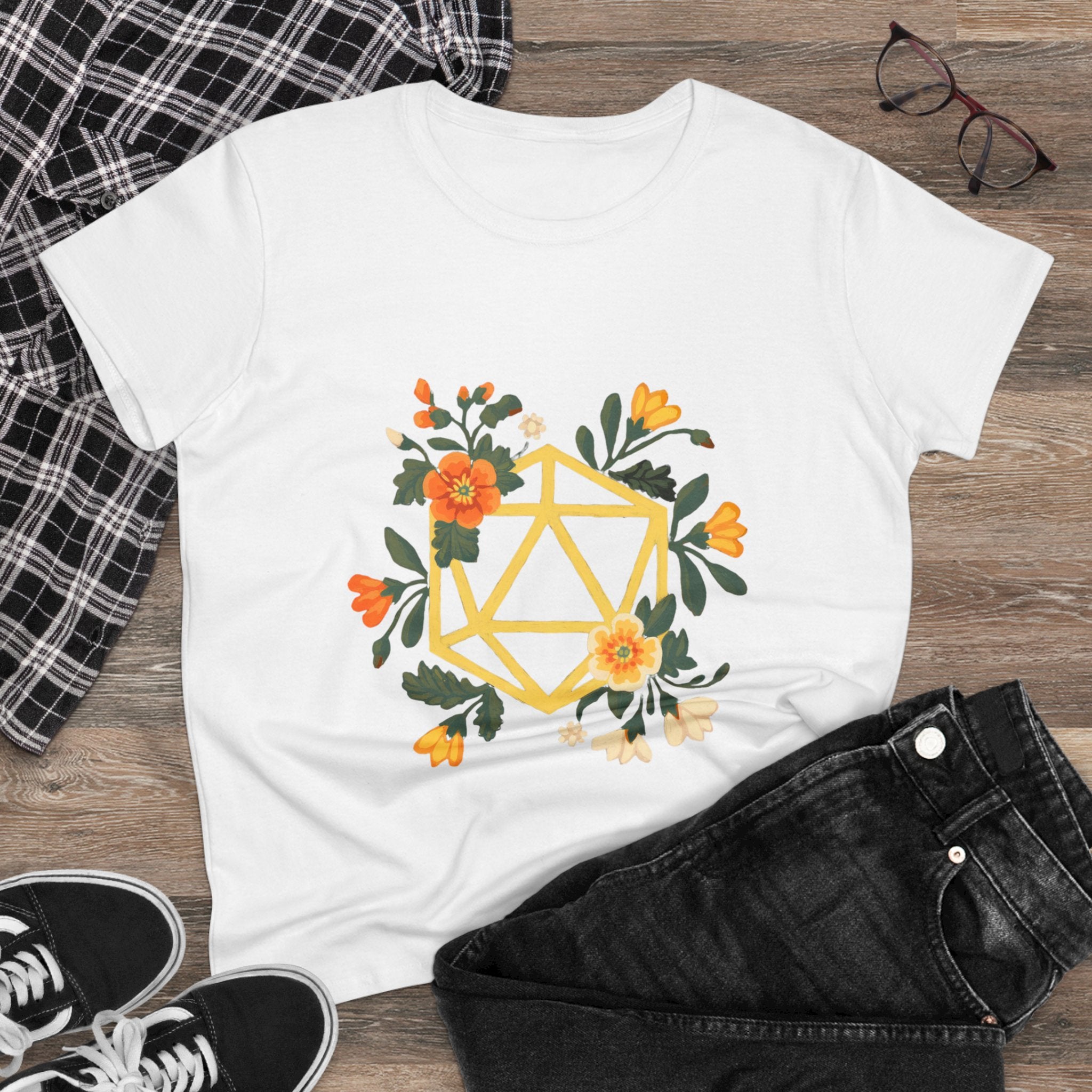 Floral Polyhedron - Women's Tee