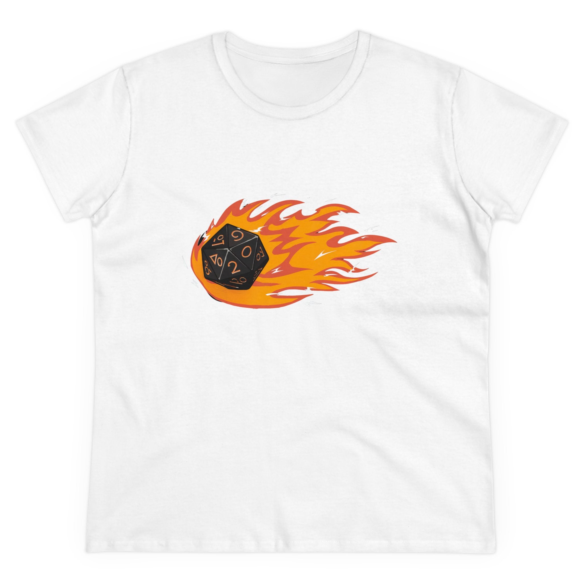 Polyhedral Dice On Fire - Women's Tee