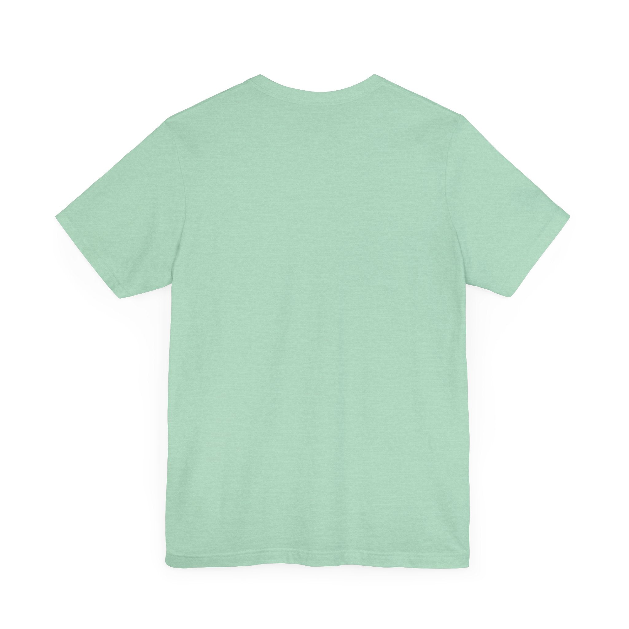 The 'Cache Me in The Cloud' T-shirt, made from soft Airlume cotton, is displayed from the back in plain mint-green, ideal for days when you prefer a digital escape over socializing.