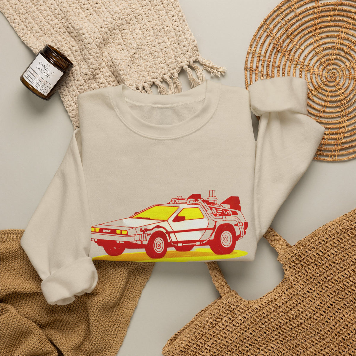 Retro Time Machine Car Sweatshirt