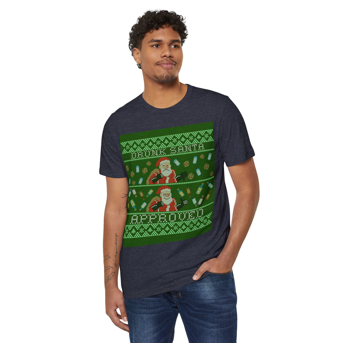 Drunk Santa Approved Ugly Sweater Recycled Organic Tee