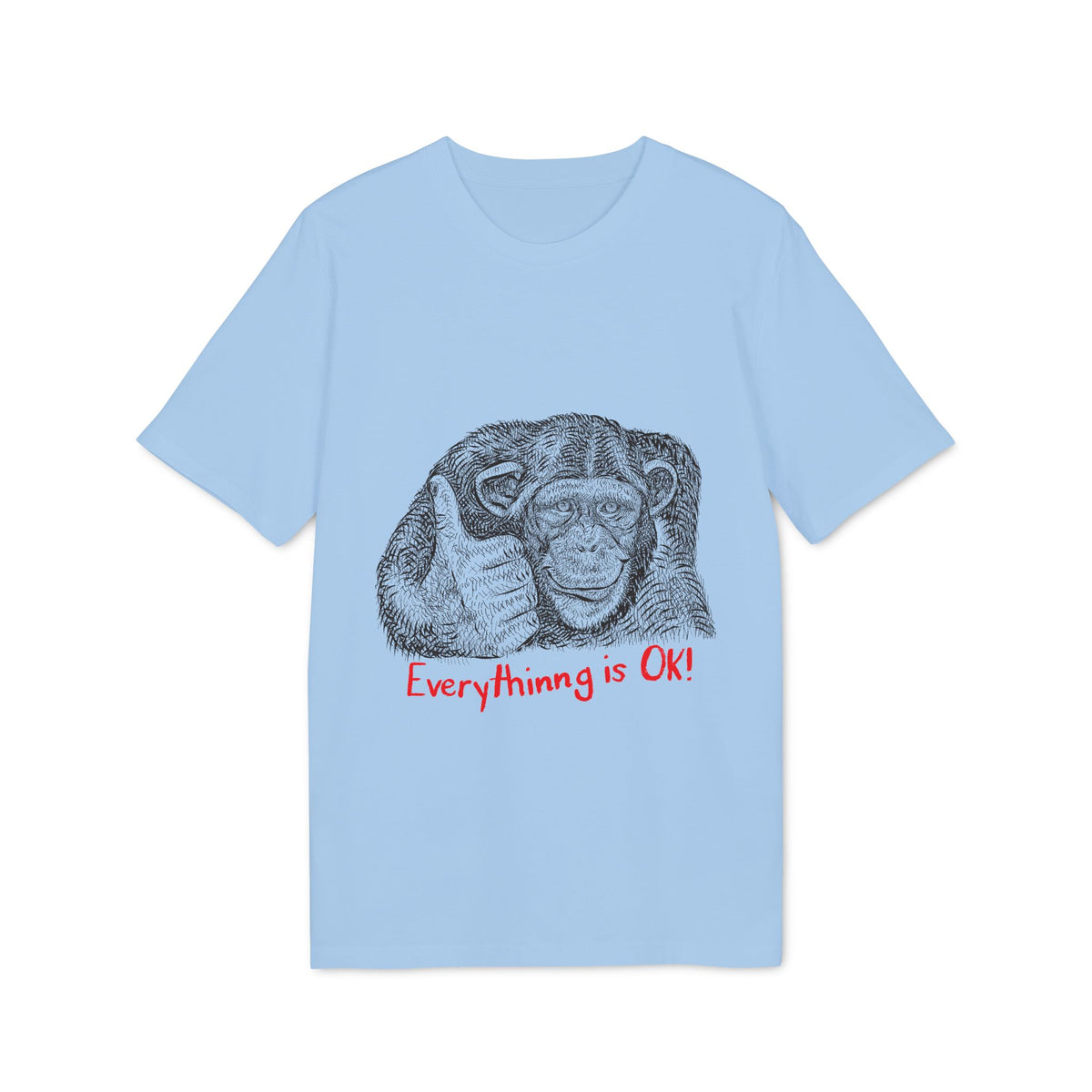 Everything Is OK Monkey Organic Tee