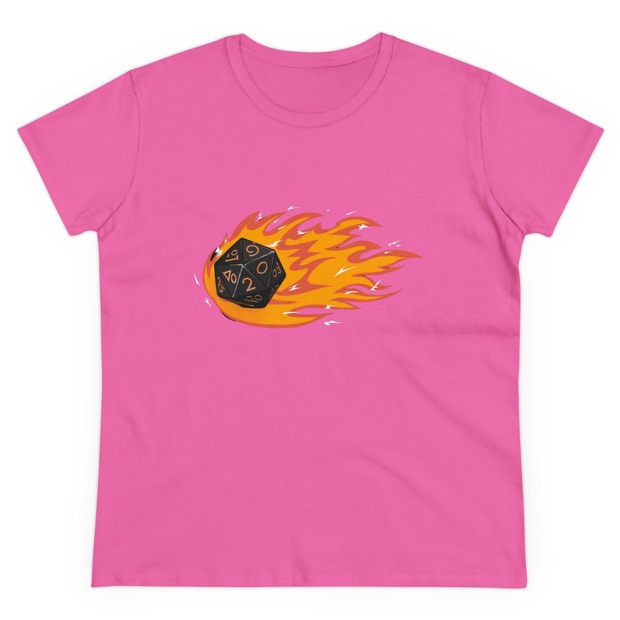 Polyhedral Dice On Fire - Women's Tee