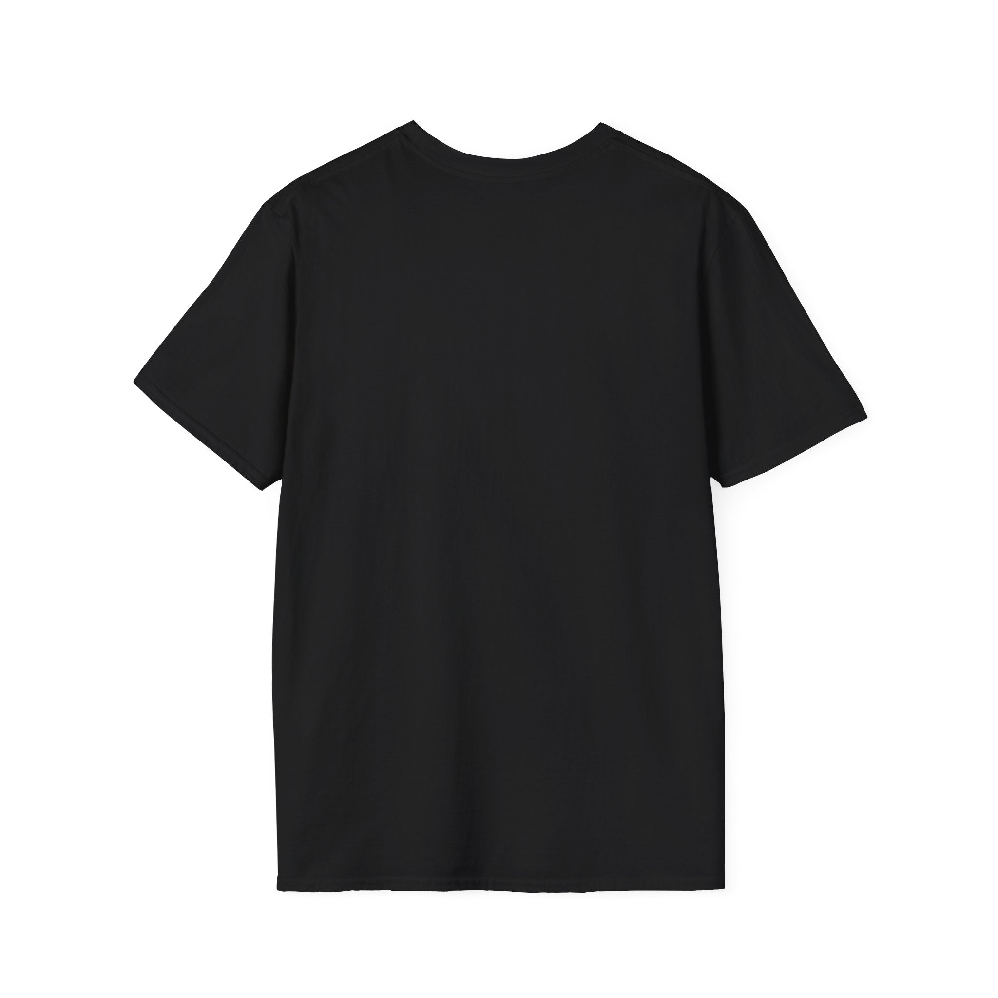 A plain black T-shirt, displayed with the back facing the viewer. The shirt, named "Burger Cartoon," has a crew neck and short sleeves.