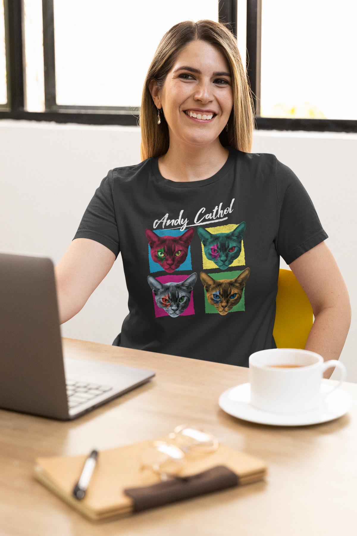 Andy Cathol T-Shirt | Pop Art Cat Tee | Geekpsters